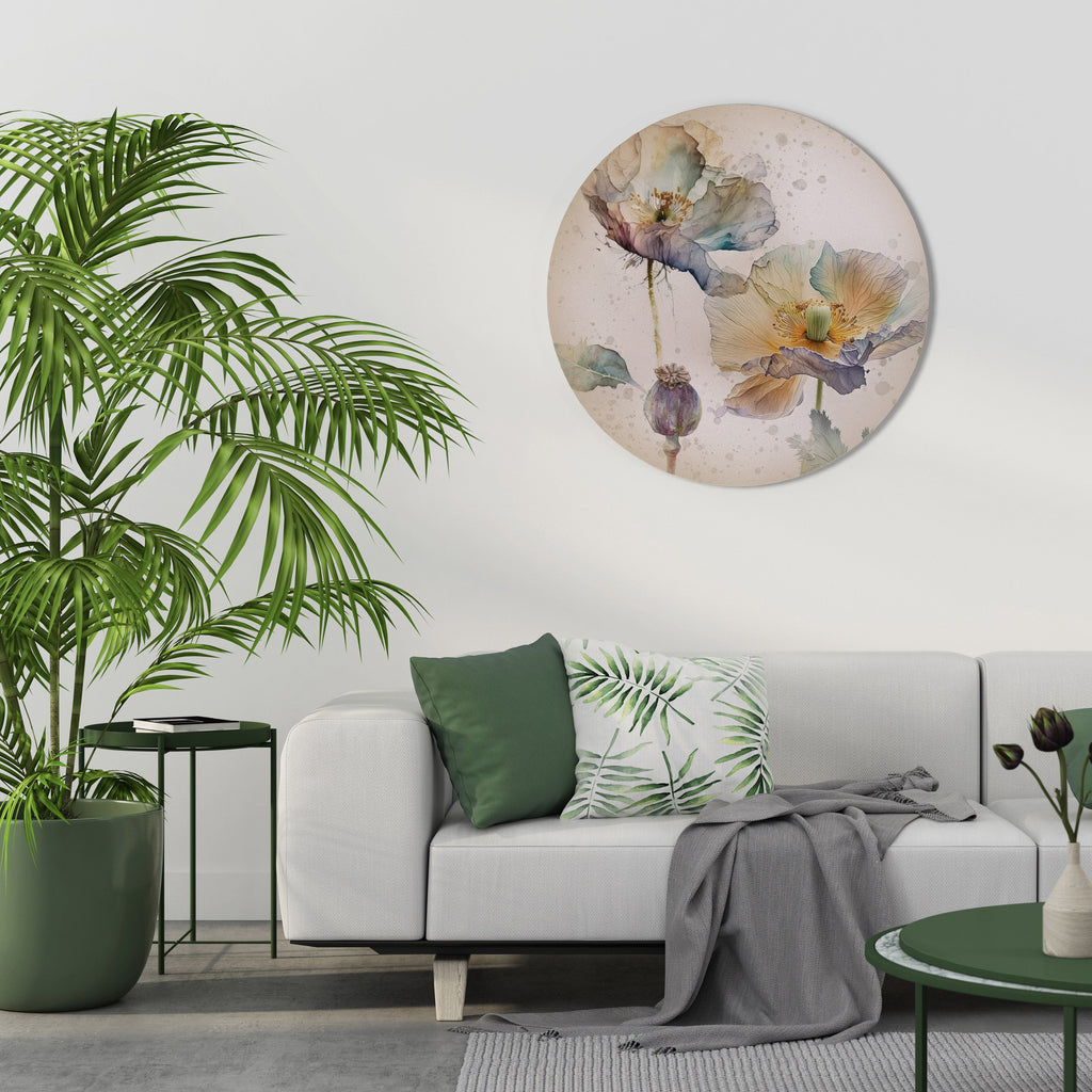 Décoration murale ronde SOFTEN POPPY