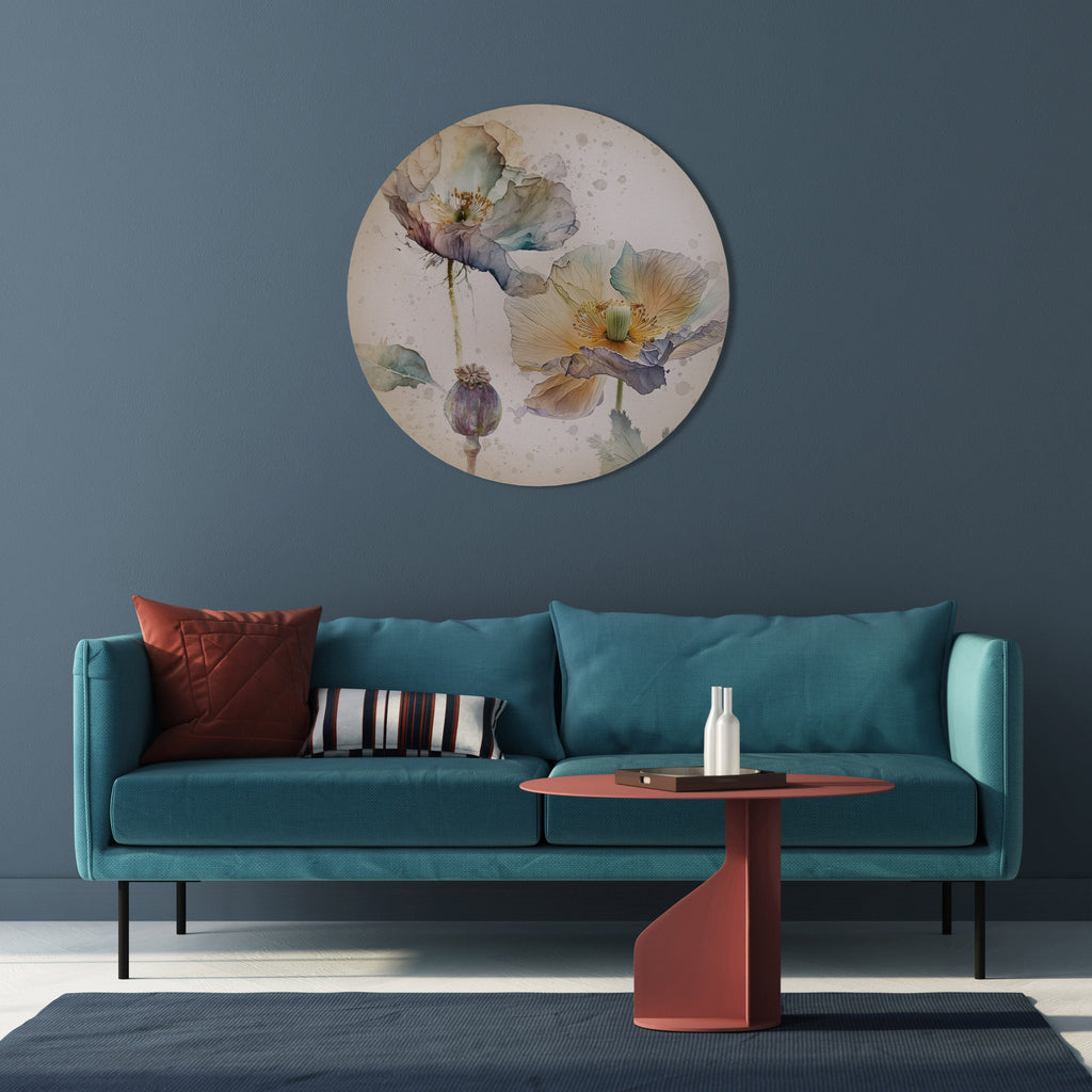 Décoration murale ronde SOFTEN POPPY