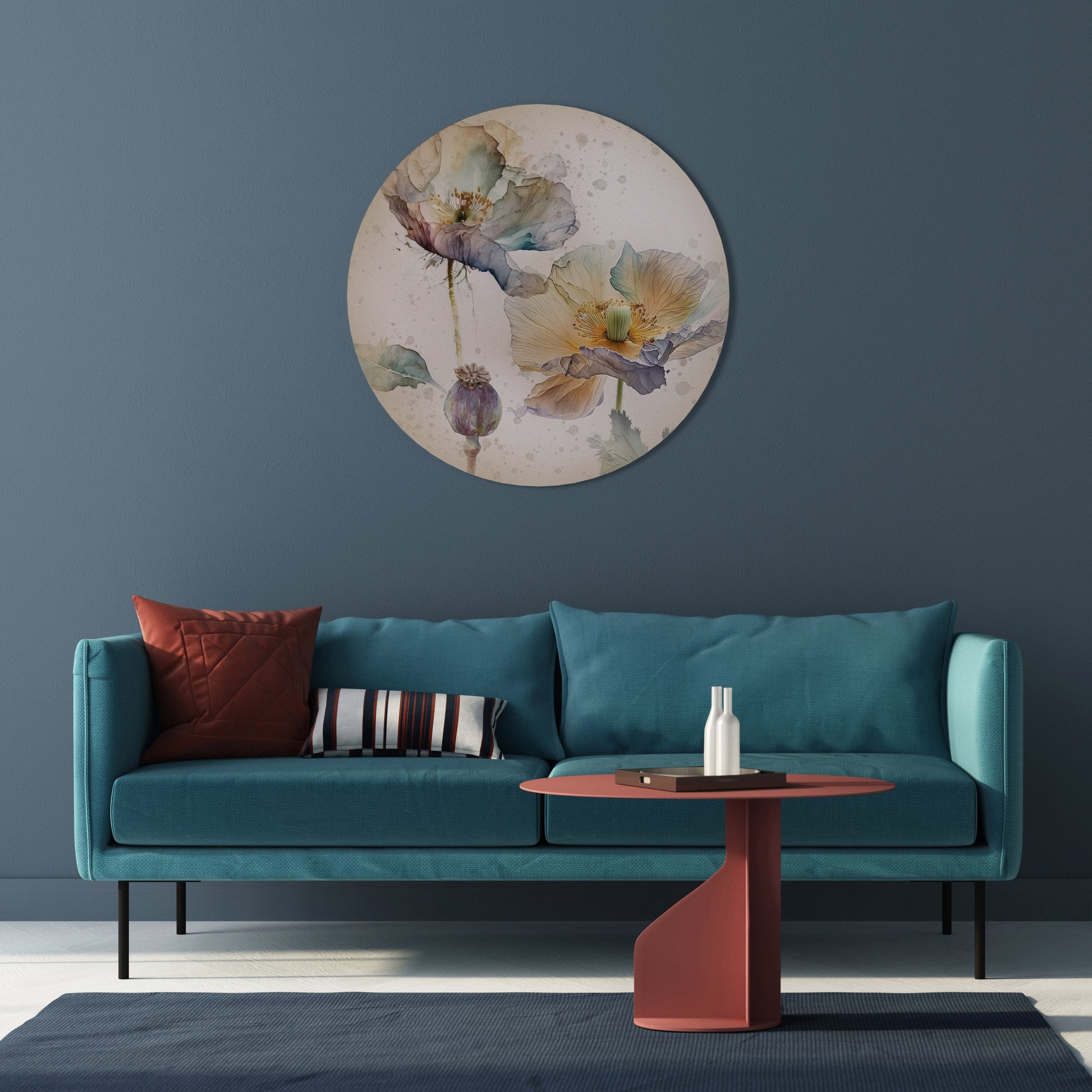 Décoration murale ronde SOFTEN POPPY