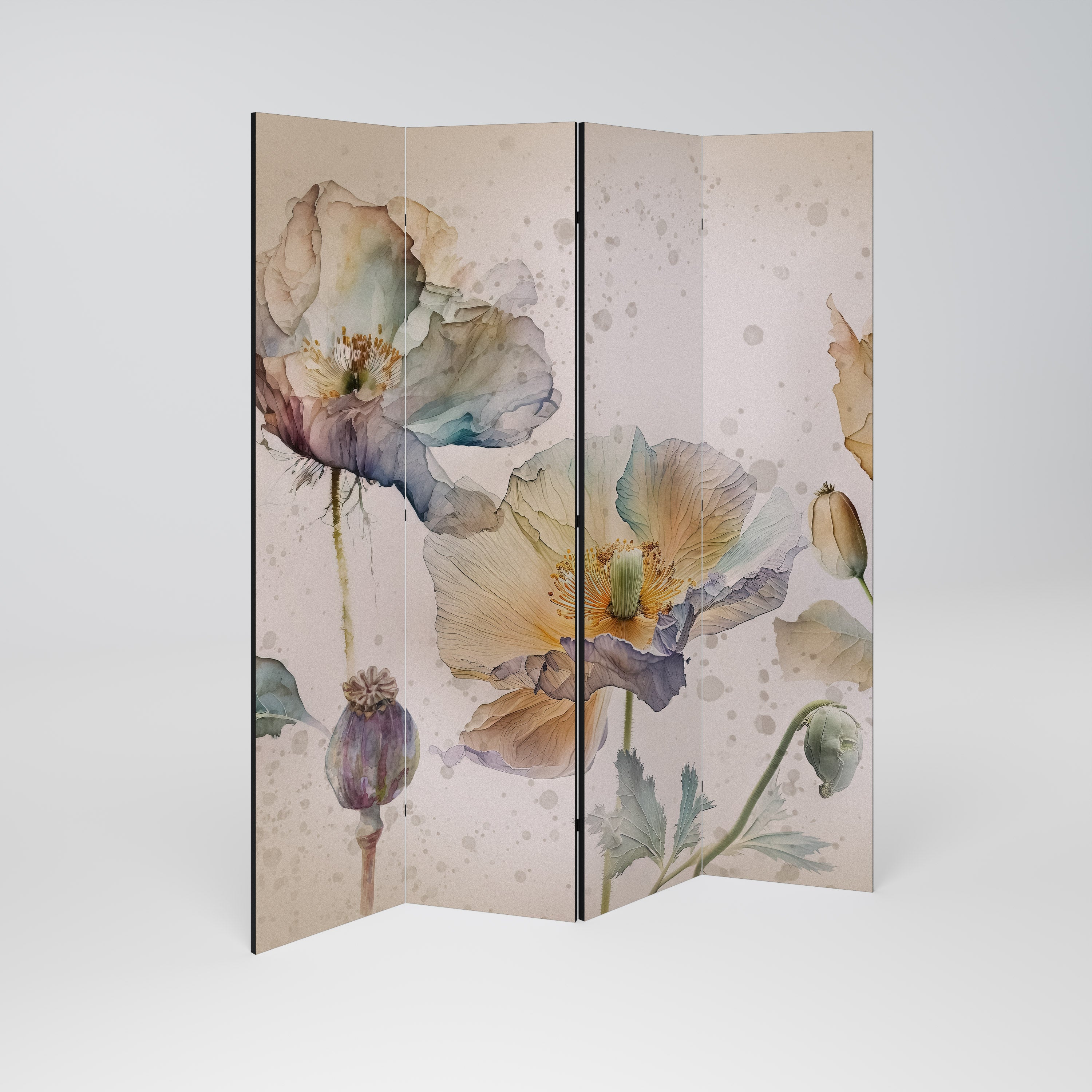SOFTEN POPPY 4-Panel Room Divider