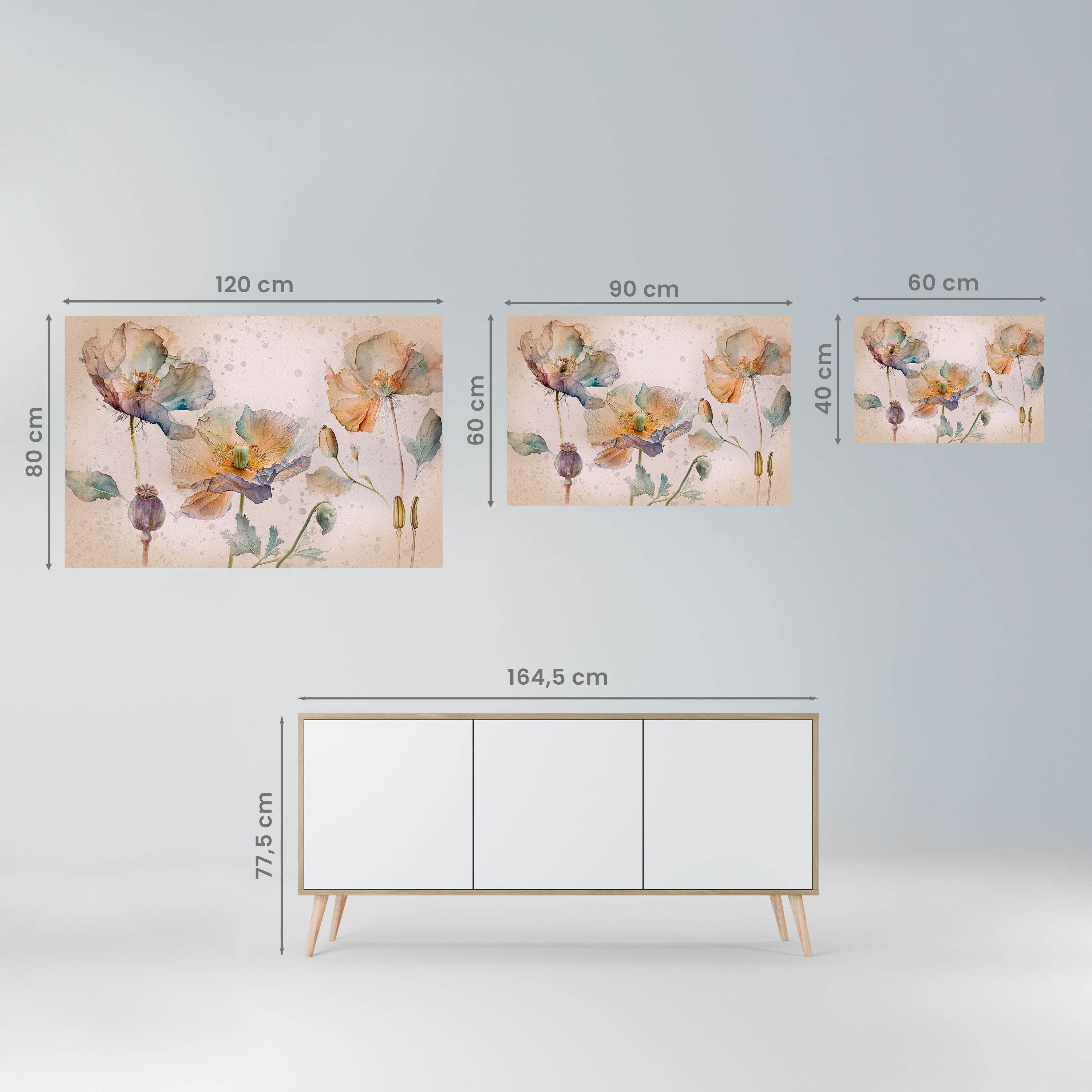 Affiche horizontale autocollante SOFTEN POPPY