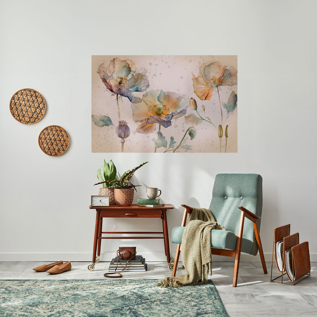 Affiche horizontale autocollante SOFTEN POPPY