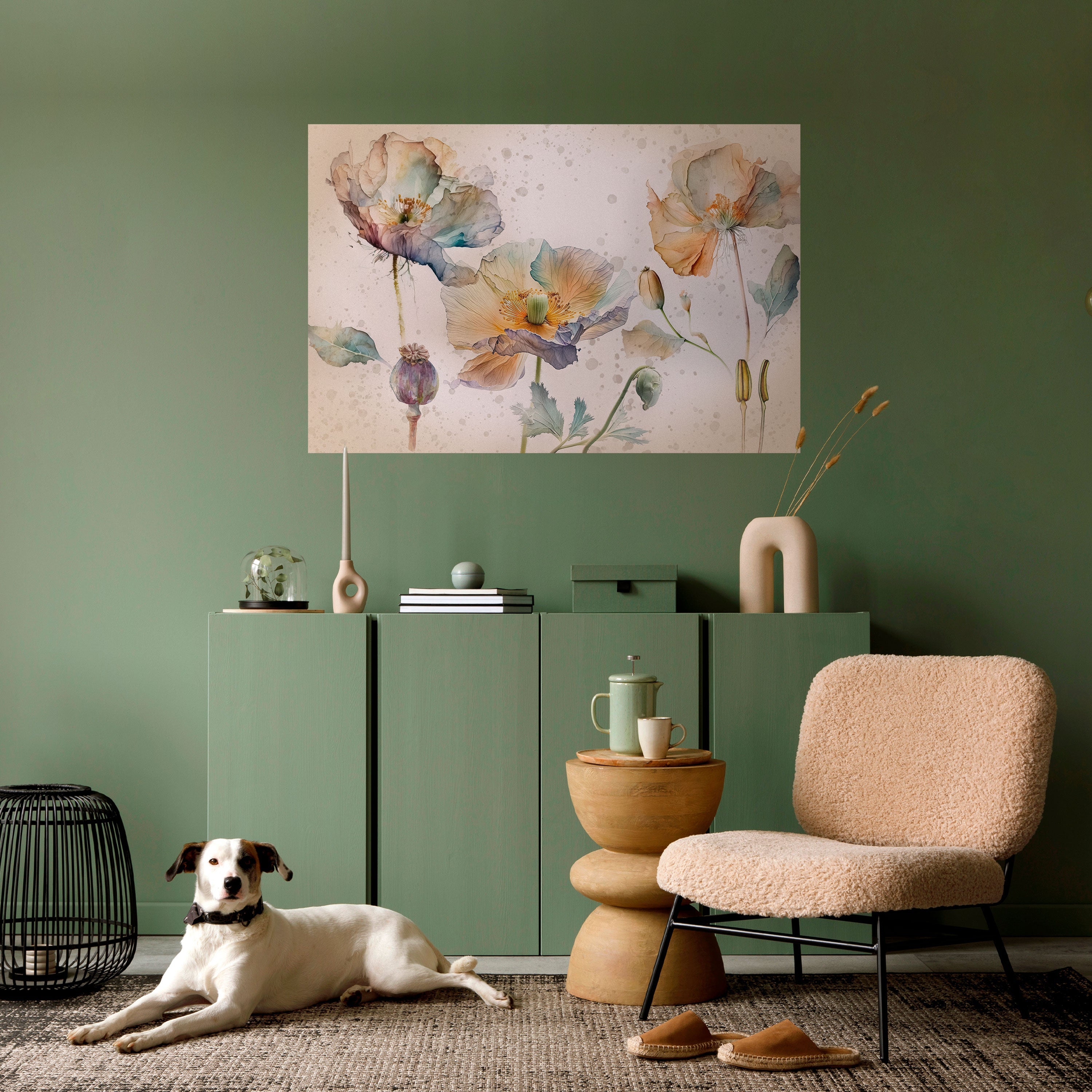 Affiche horizontale autocollante SOFTEN POPPY