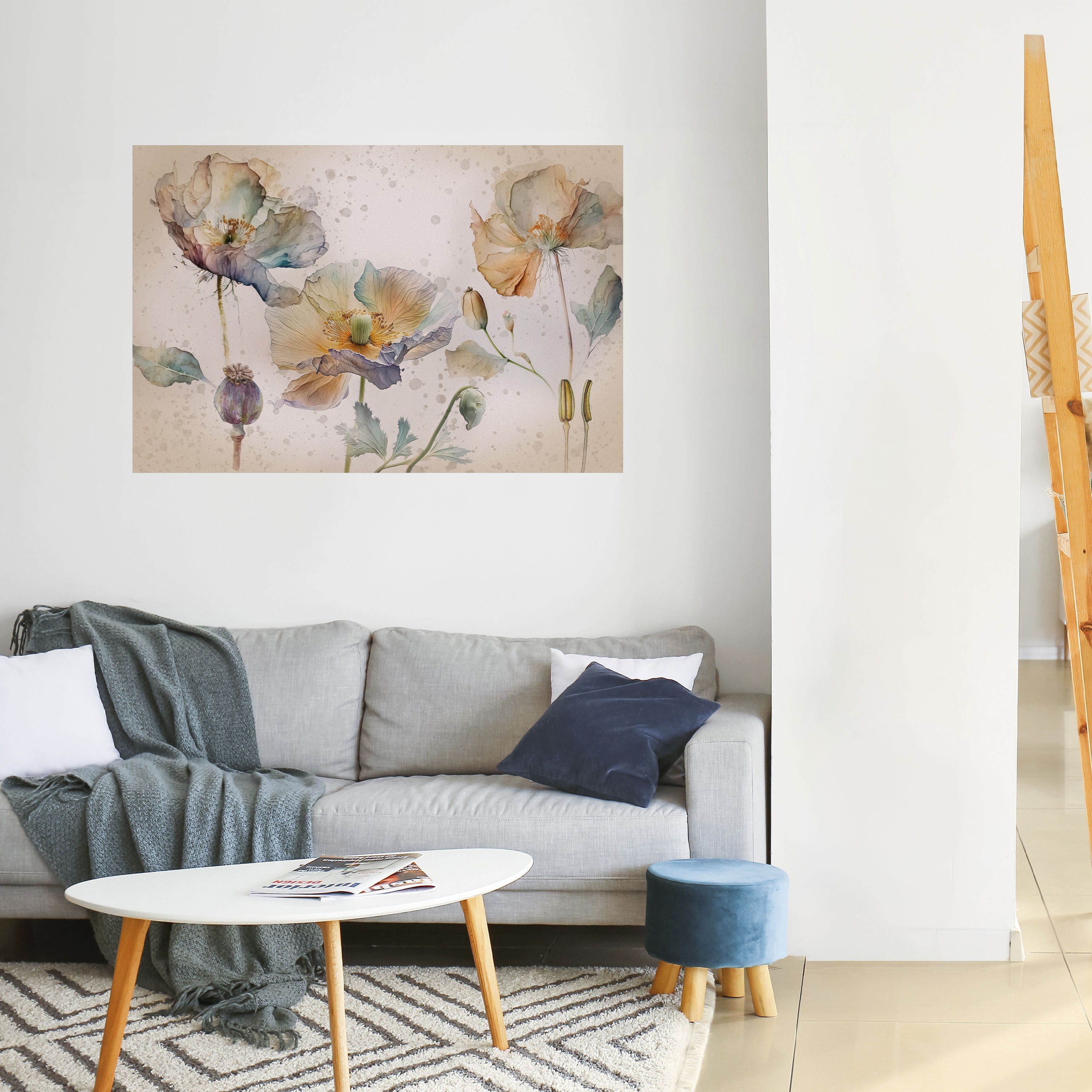 Affiche horizontale autocollante SOFTEN POPPY