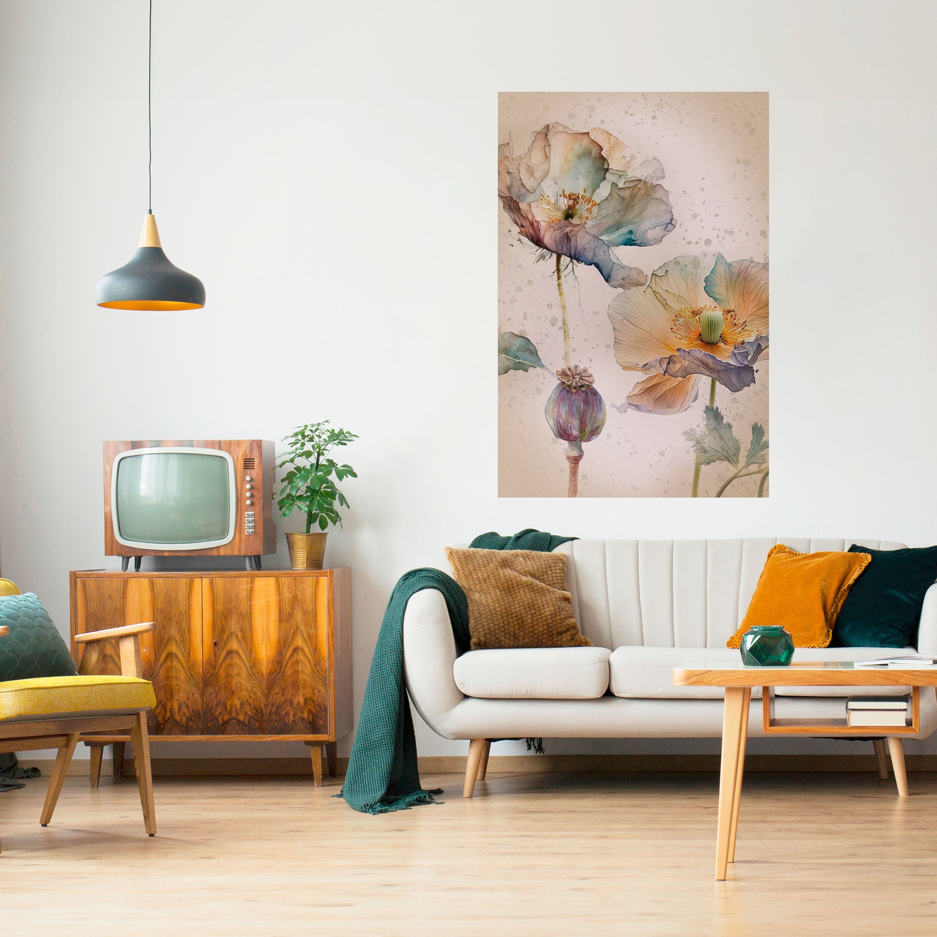 Affiche verticale autocollante SOFTEN POPPY