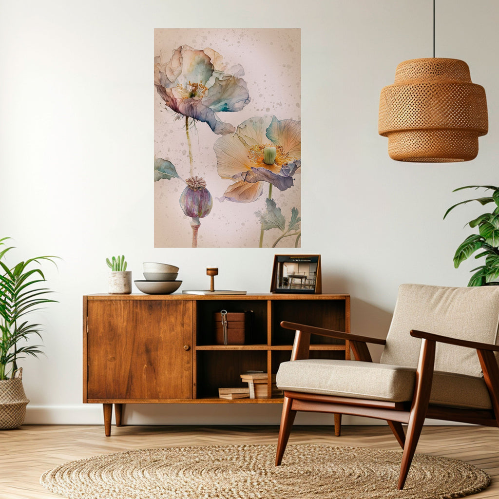 Affiche verticale autocollante SOFTEN POPPY