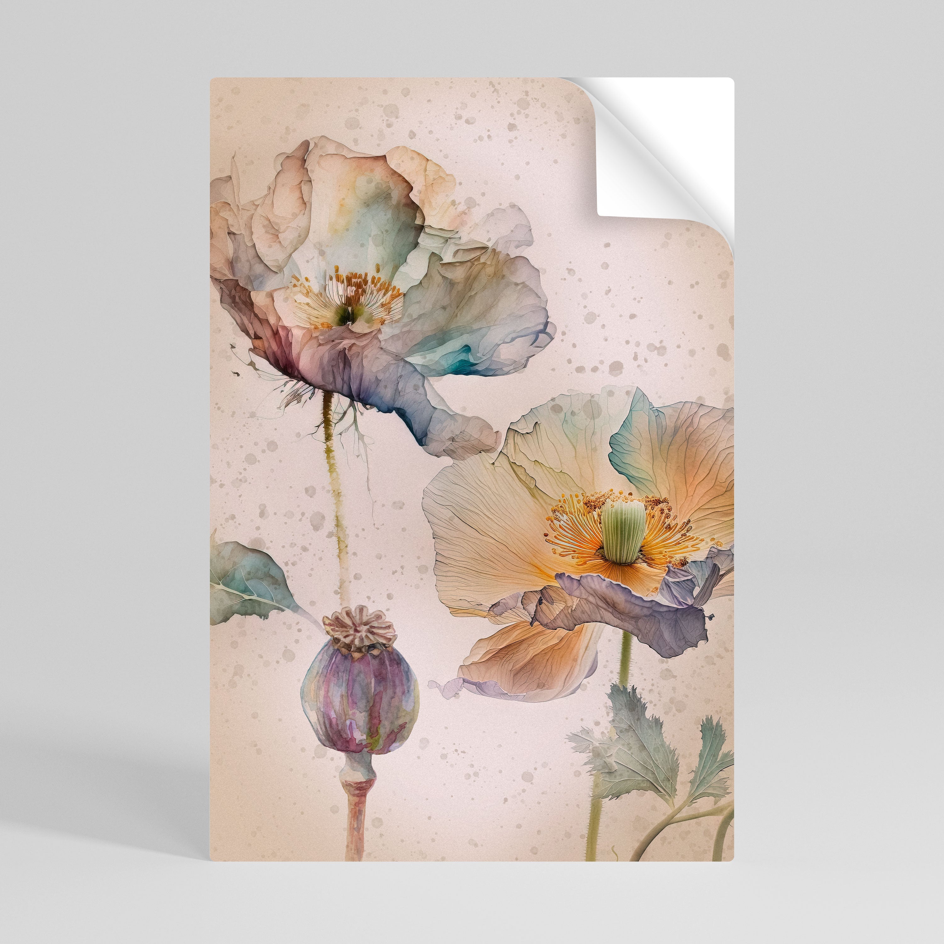 Affiche verticale autocollante SOFTEN POPPY
