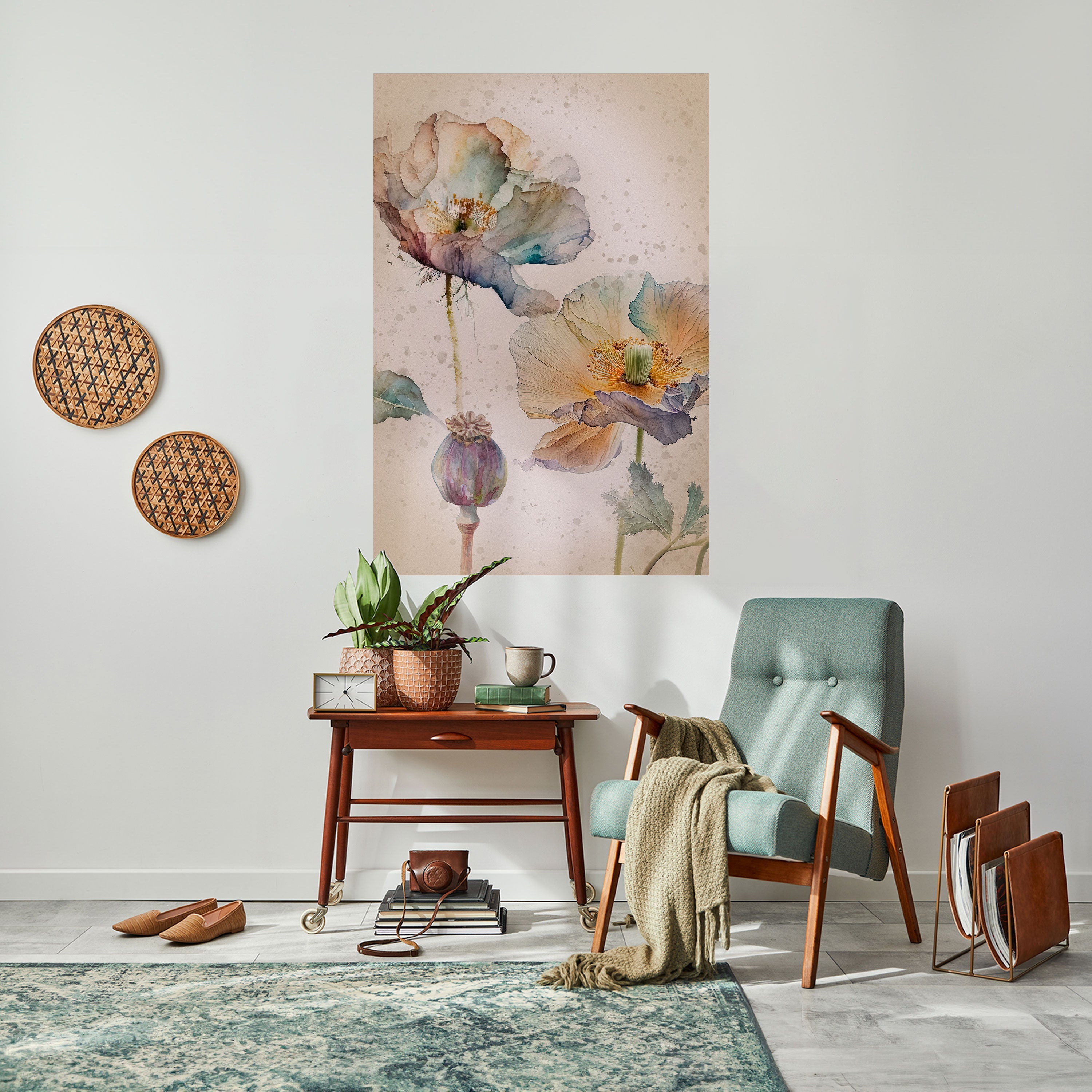 Affiche verticale autocollante SOFTEN POPPY