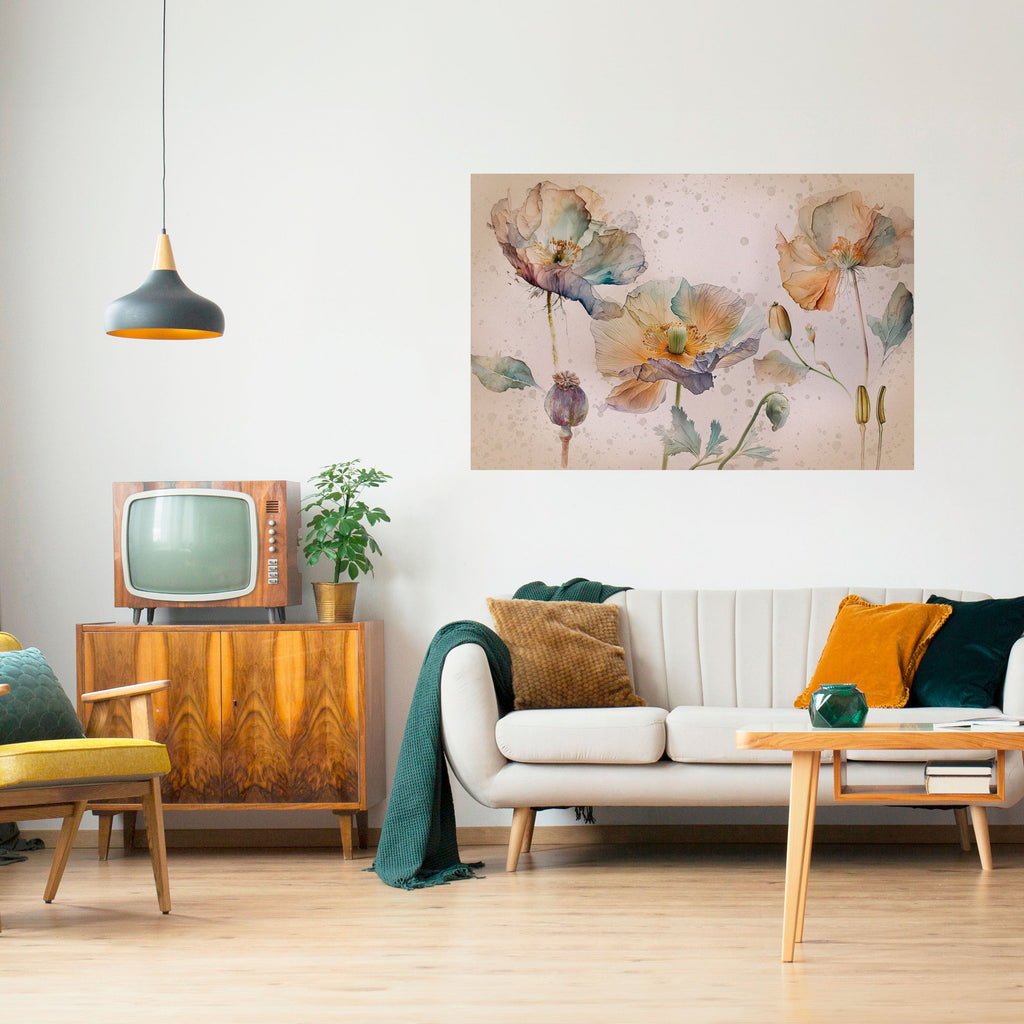 Affiche horizontale autocollante SOFTEN POPPY