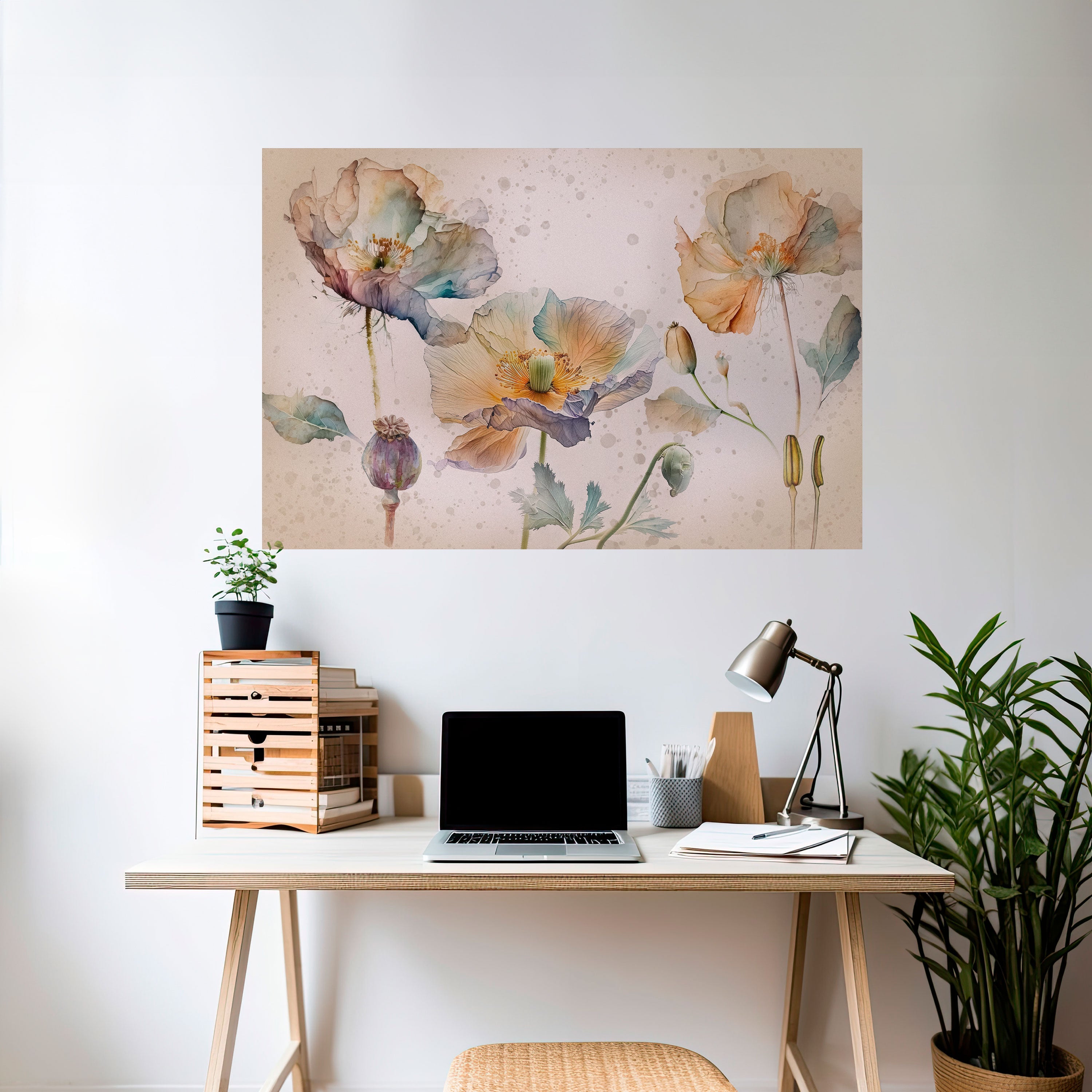 Affiche horizontale autocollante SOFTEN POPPY