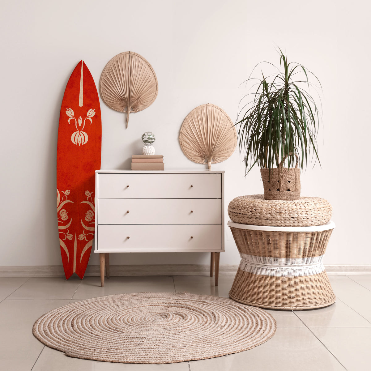 FLOWERY ORNATE Surfboard Decorative Panel