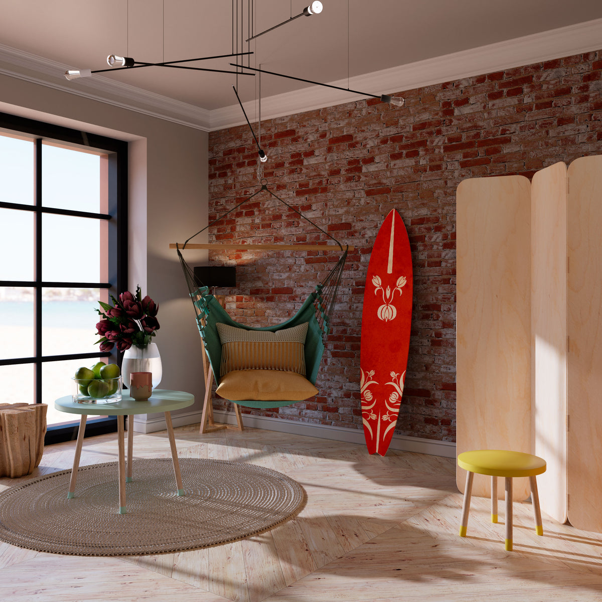 FLOWERY ORNATE Surfboard Decorative Panel