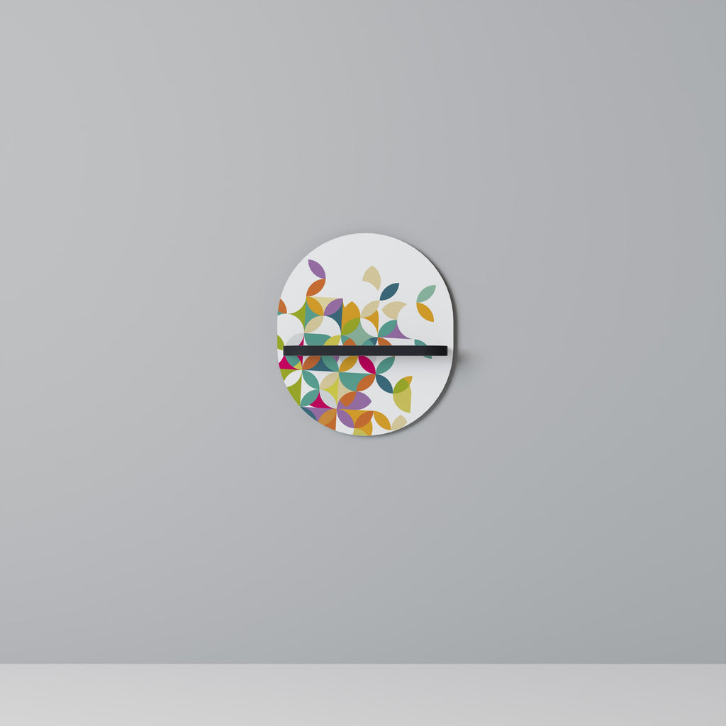 Étagère d'art ovale Pixel Blossom en finition noire