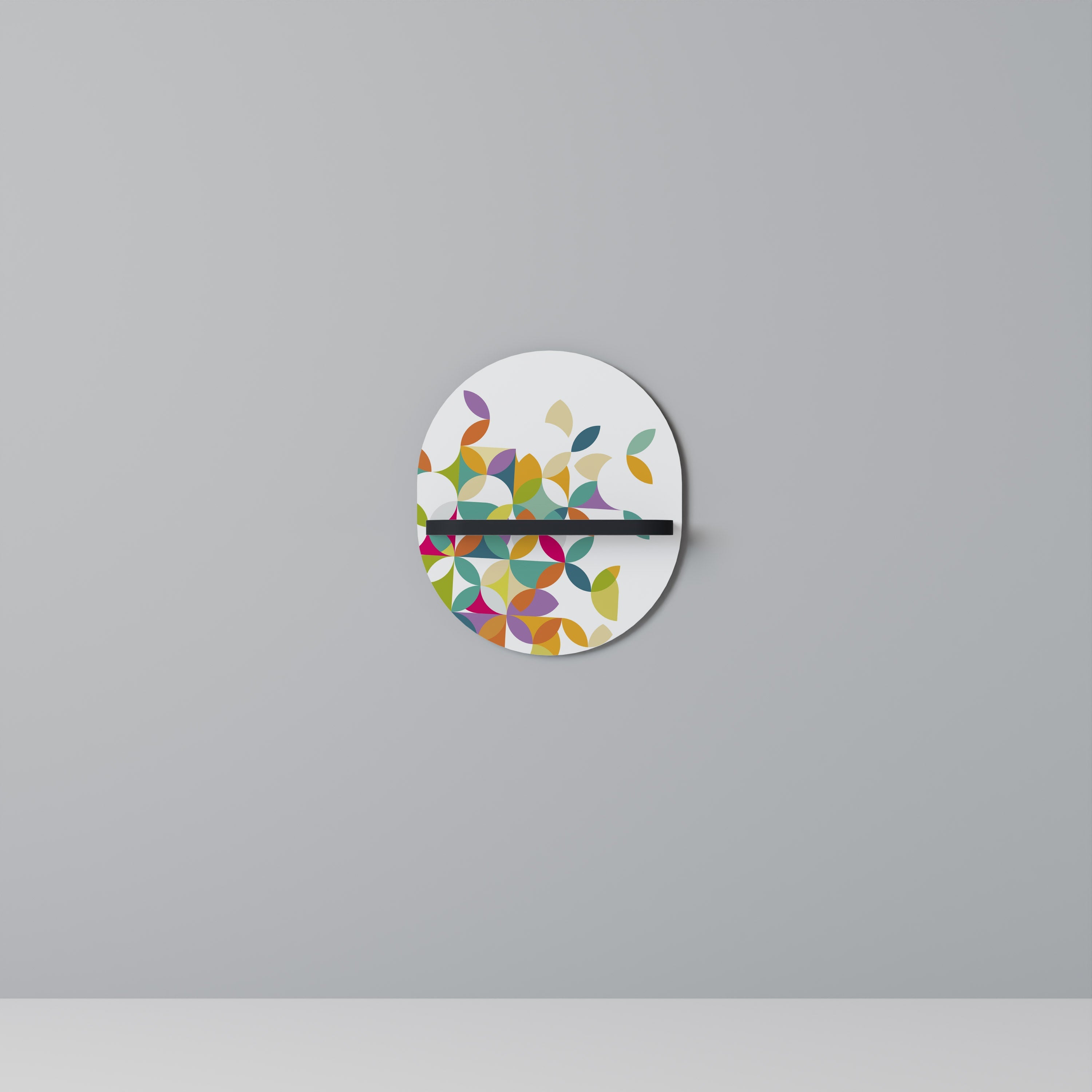 Étagère d'art ovale Pixel Blossom en finition noire