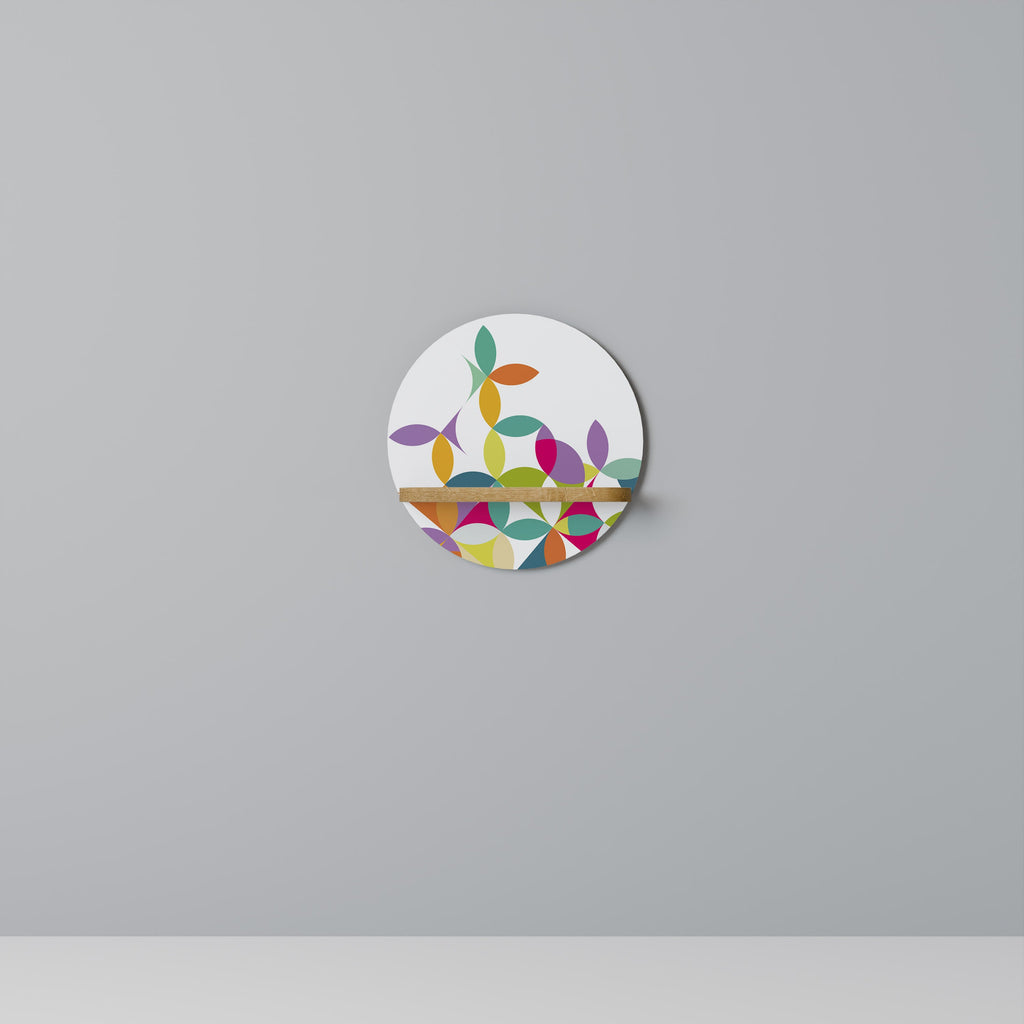 Étagère d'art ronde Pixel Blossom effet chêne