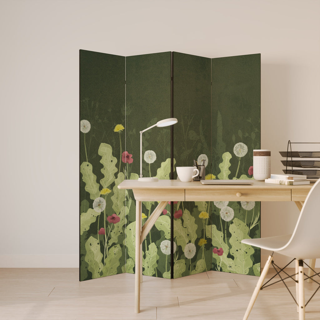 Séparateur de pièce décoratif à 4 panneaux DANDELION AMUSE