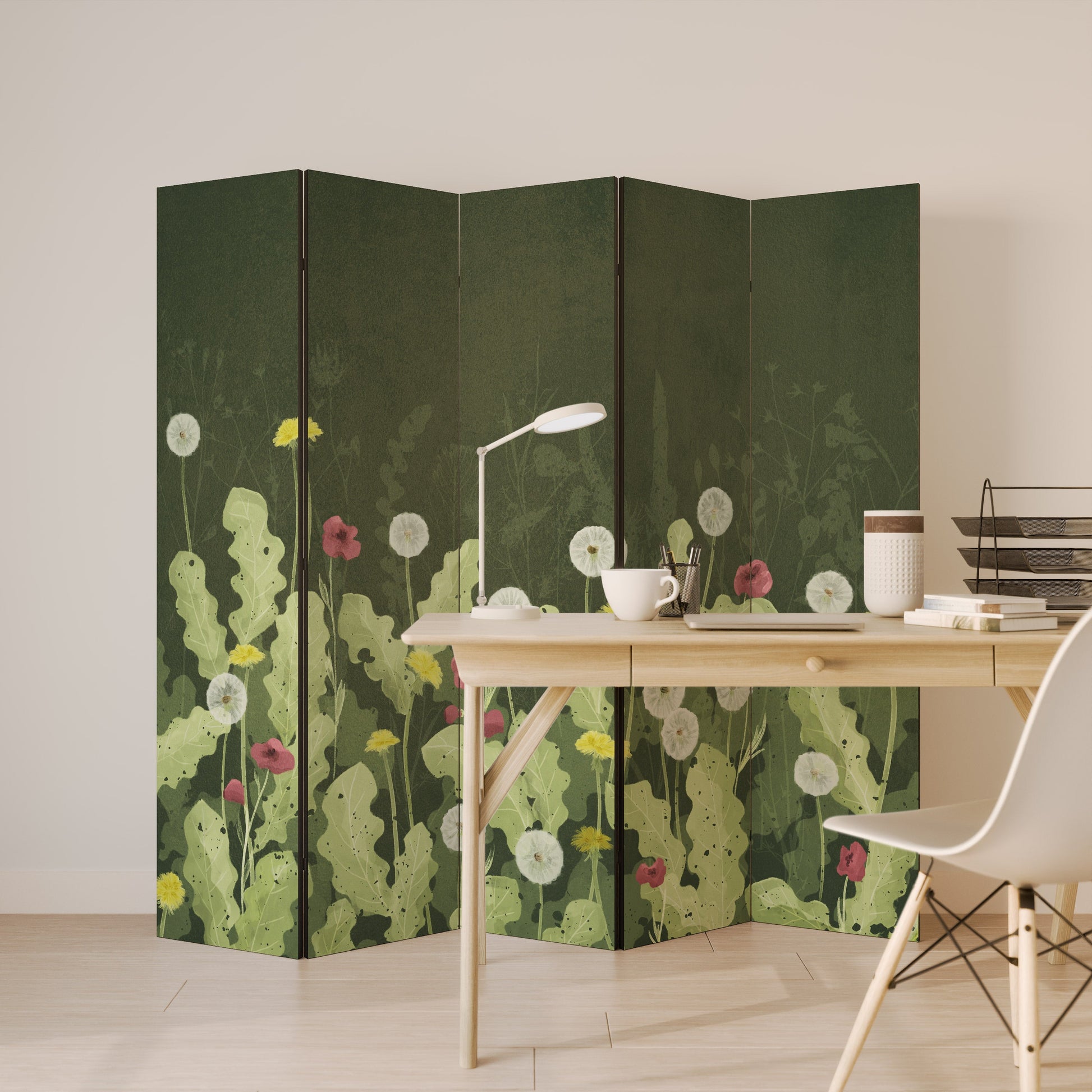 Séparateur de pièce décoratif à 5 panneaux DANDELION AMUSE