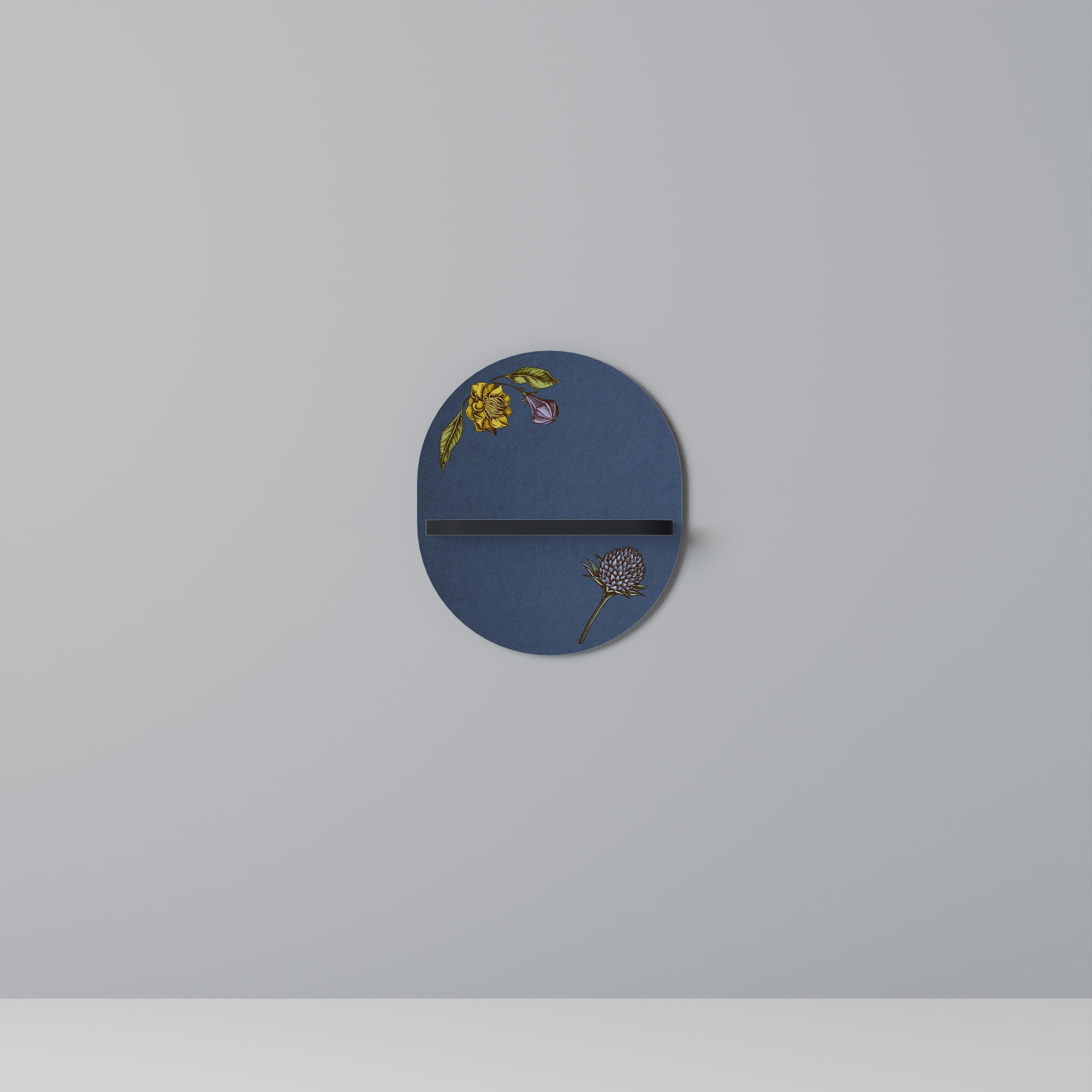 Étagère ovale MIDNIGHT FLORA en finition noire