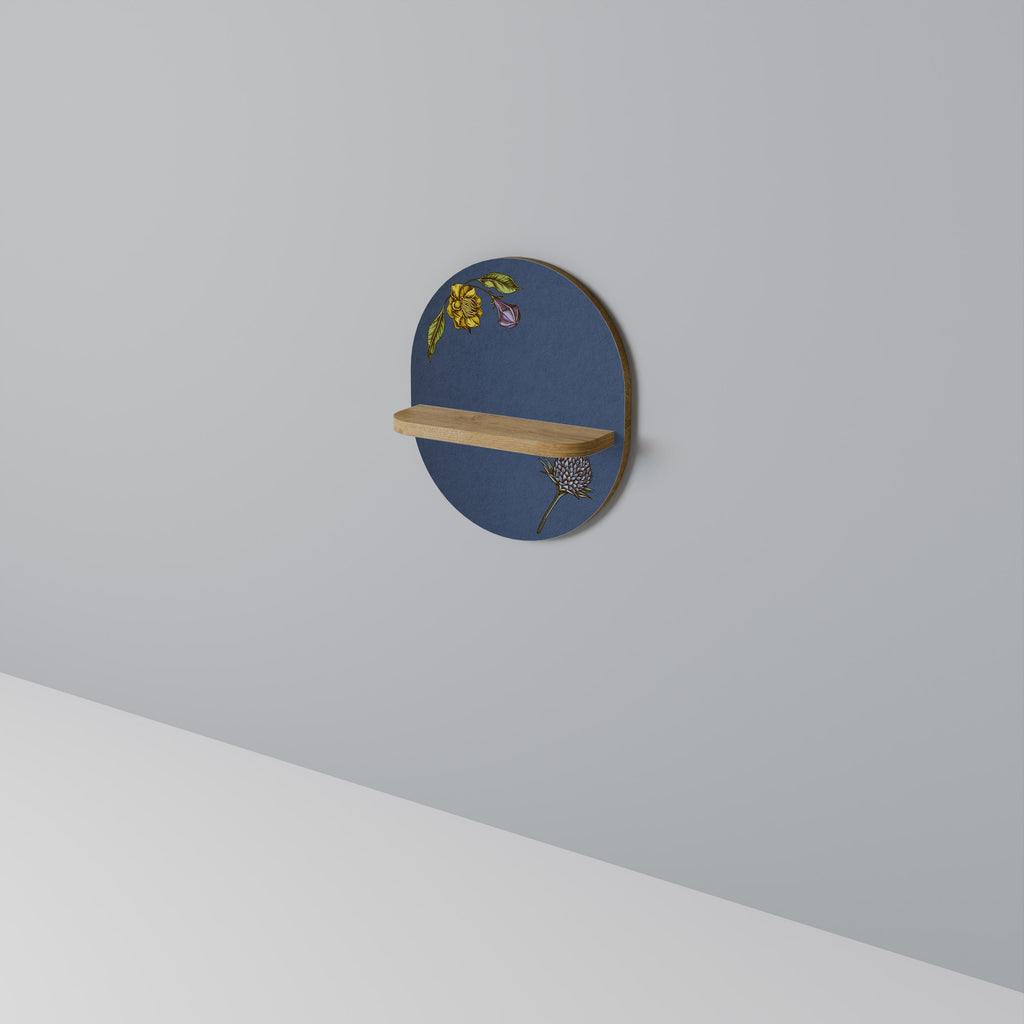 Étagère ovale MIDNIGHT FLORA effet chêne