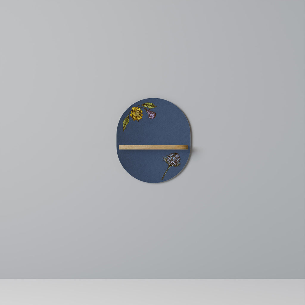 Étagère ovale MIDNIGHT FLORA effet chêne