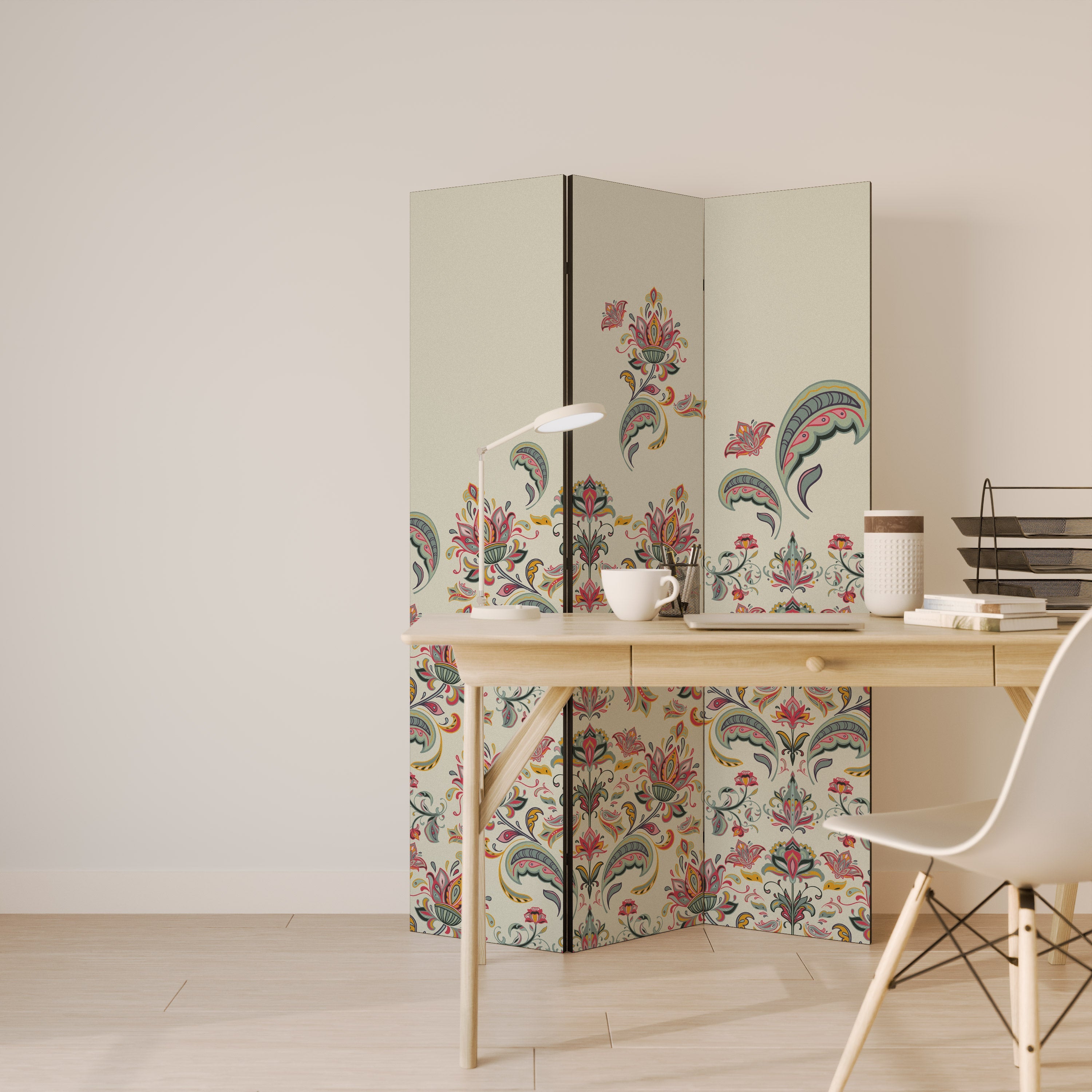 Cloison décorative à 3 panneaux FOLKLORE ORGANIQUE