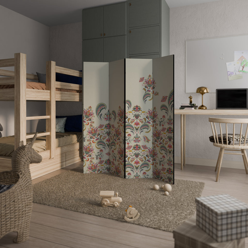 Cloison décorative à 4 panneaux FOLKLORE ORGANIQUE