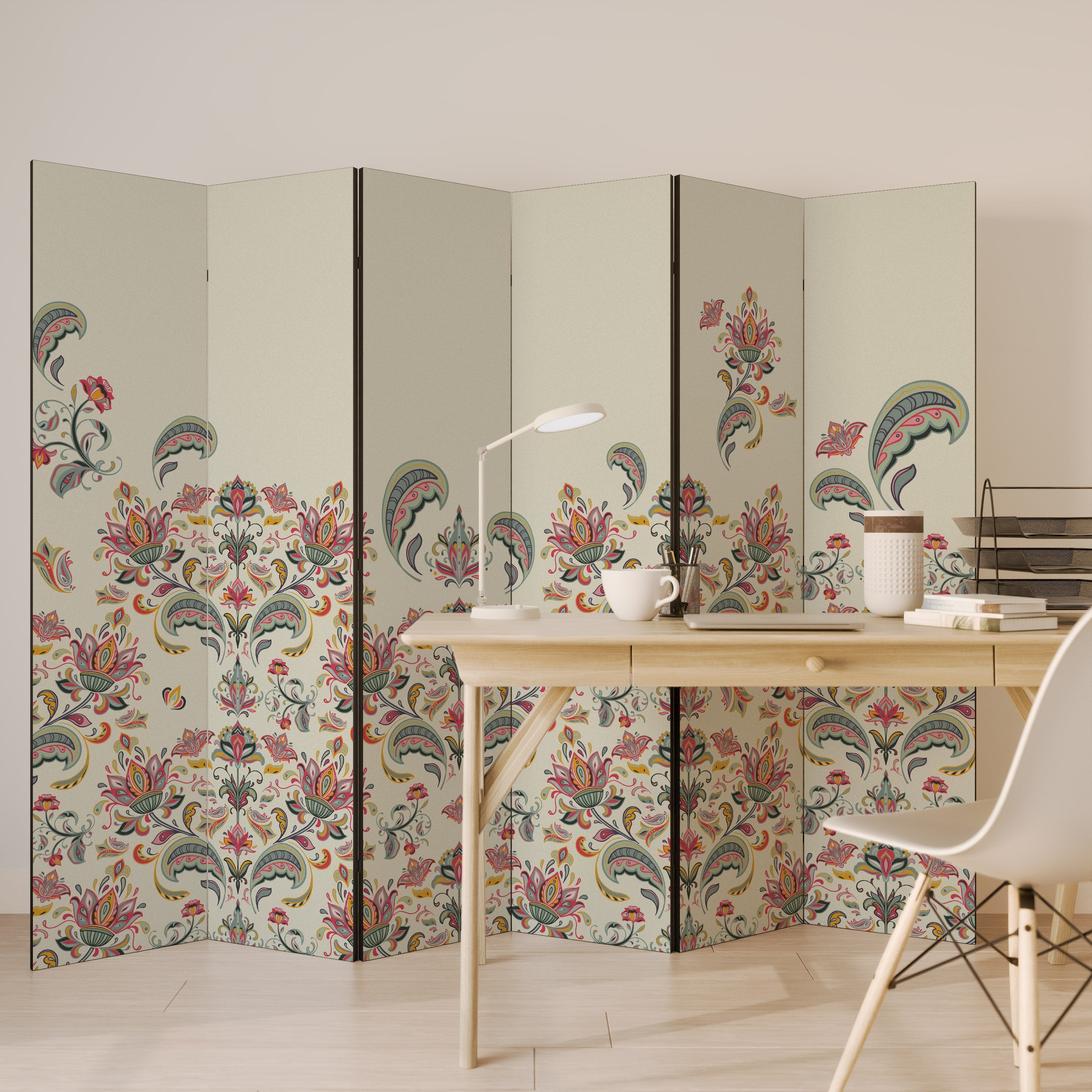Cloison décorative à 6 panneaux FOLKLORE ORGANIQUE