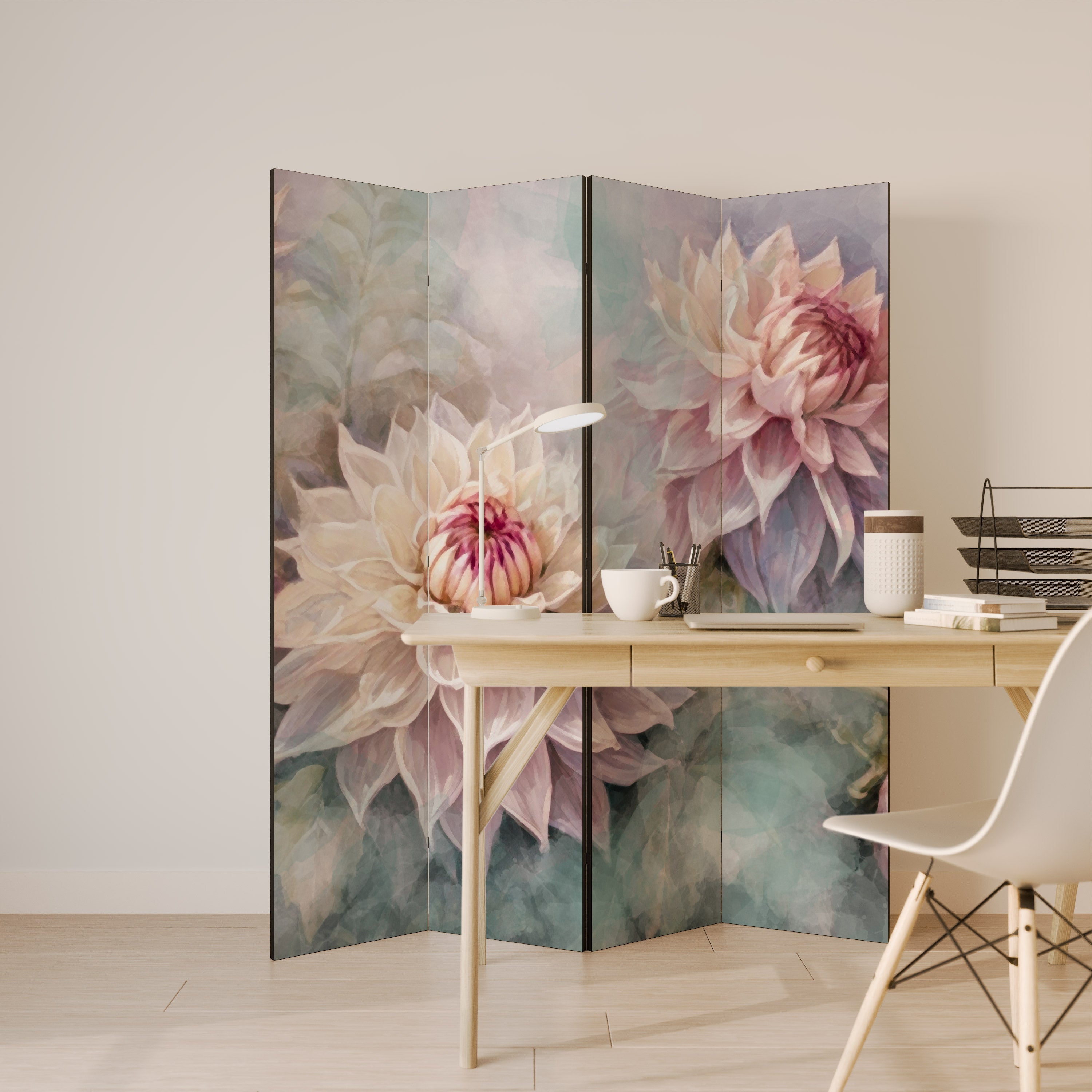 Paravent décoratif à 4 panneaux LUMINOUS GARDEN