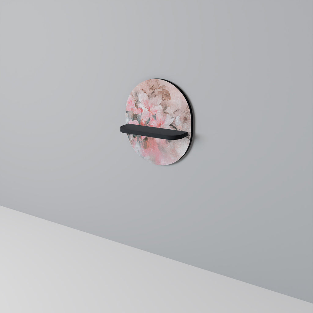 Étagère d'art ovale CHERRY BLOSSOM en finition noire