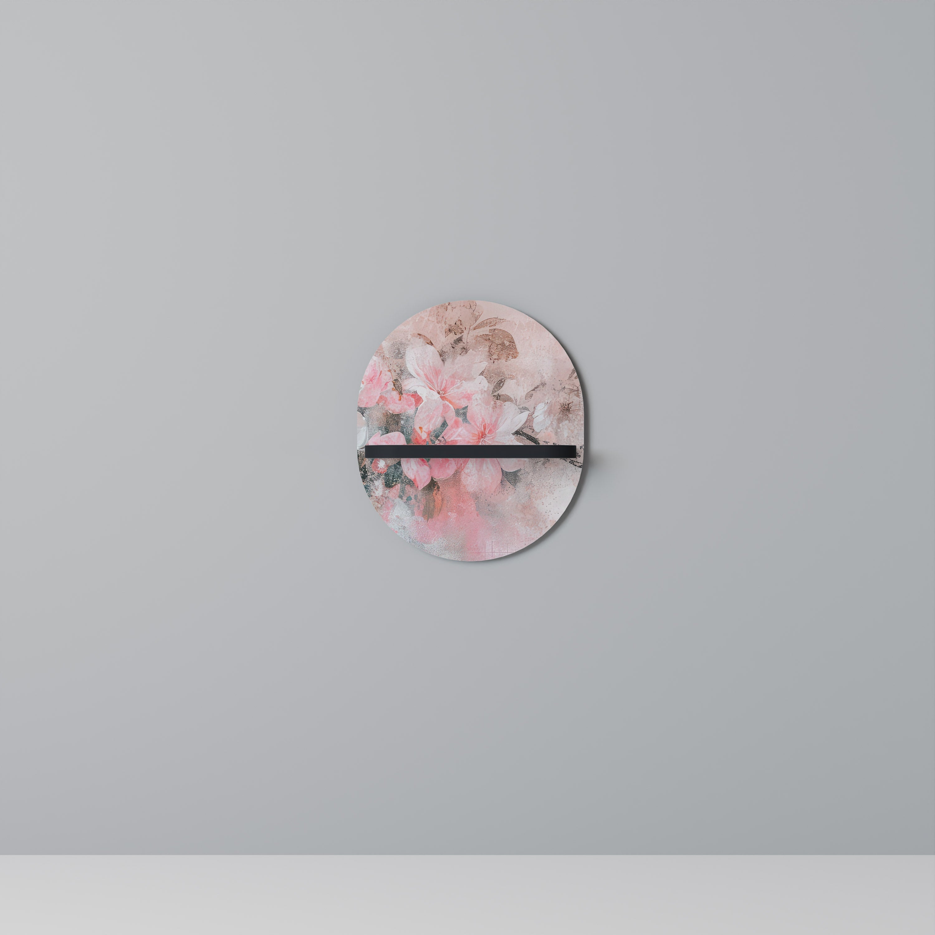 Étagère d'art ovale CHERRY BLOSSOM en finition noire