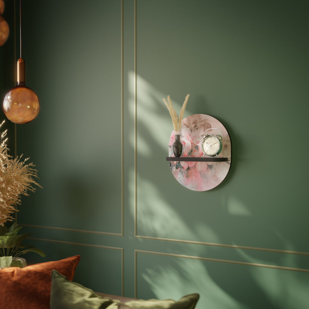 Étagère d'art ovale CHERRY BLOSSOM en finition noire