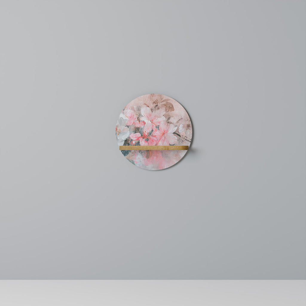 Étagère d'art ronde CHERRY BLOSSOM effet chêne