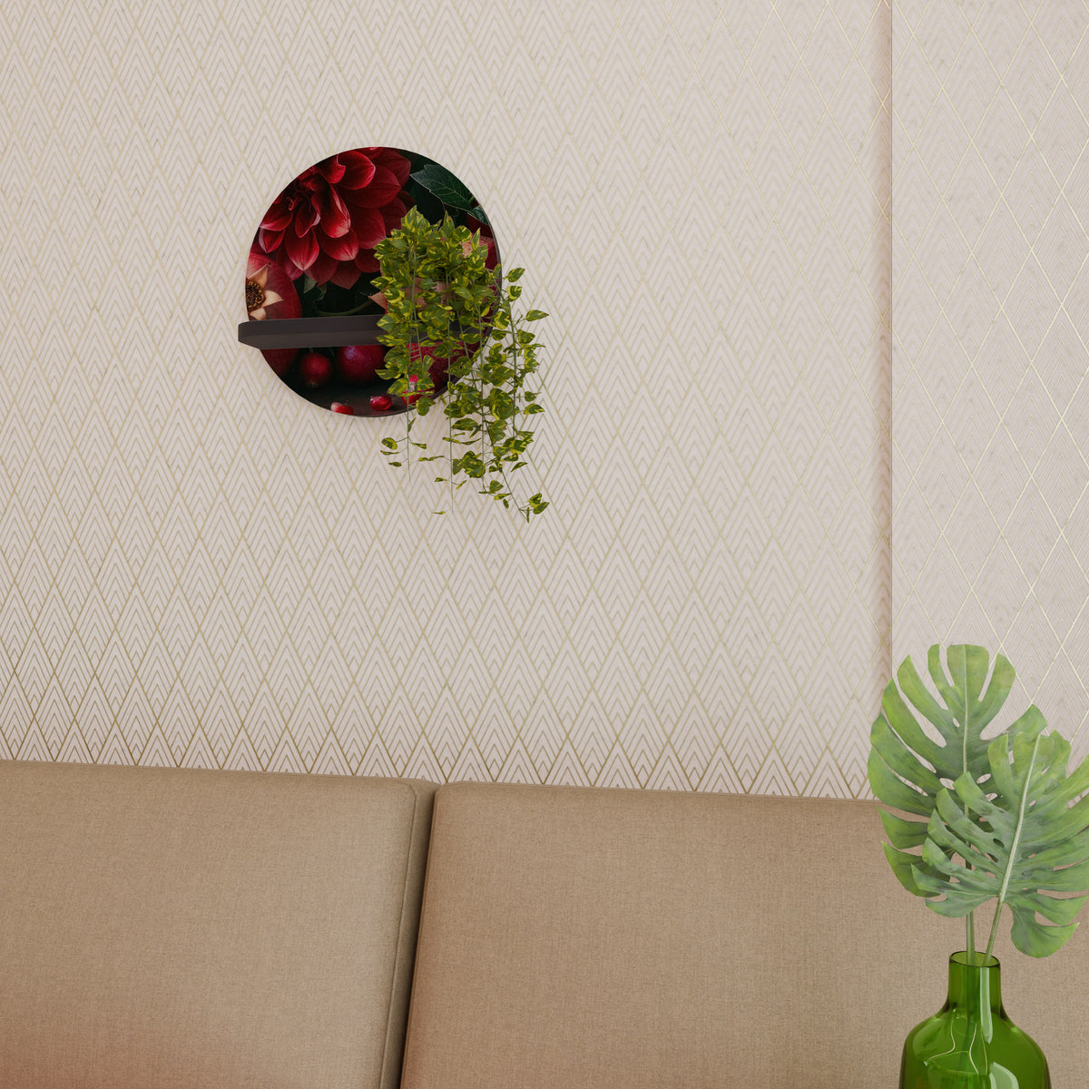 DAHLIAS AND POMEGRANATES Art Shelf