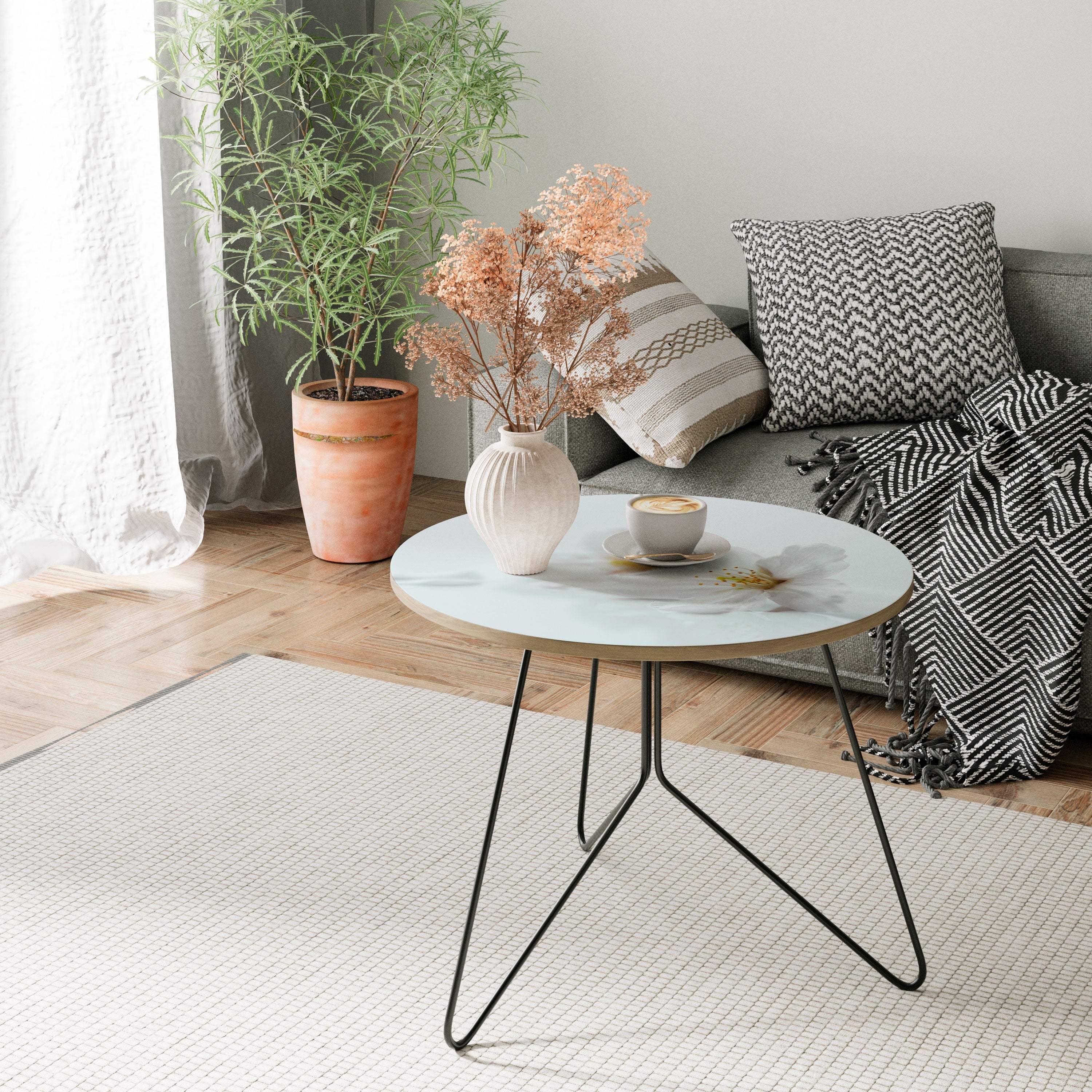 Table basse FLEETING WHITE PETALS 69