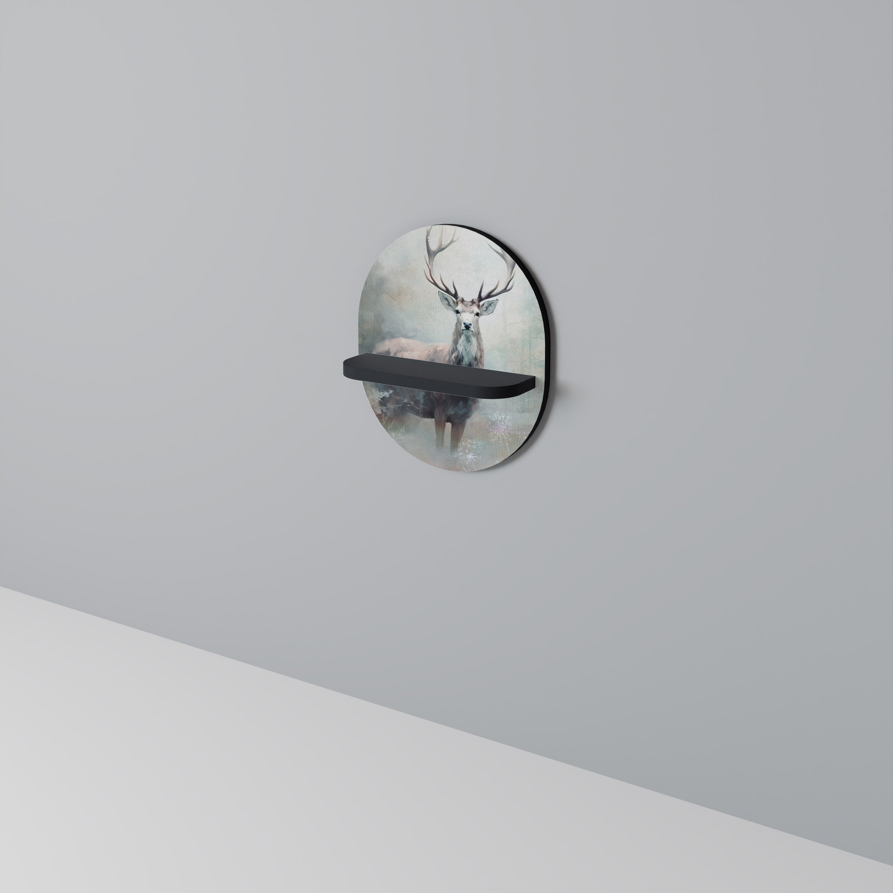 Étagère d'art ovale FOREST KING en finition noire