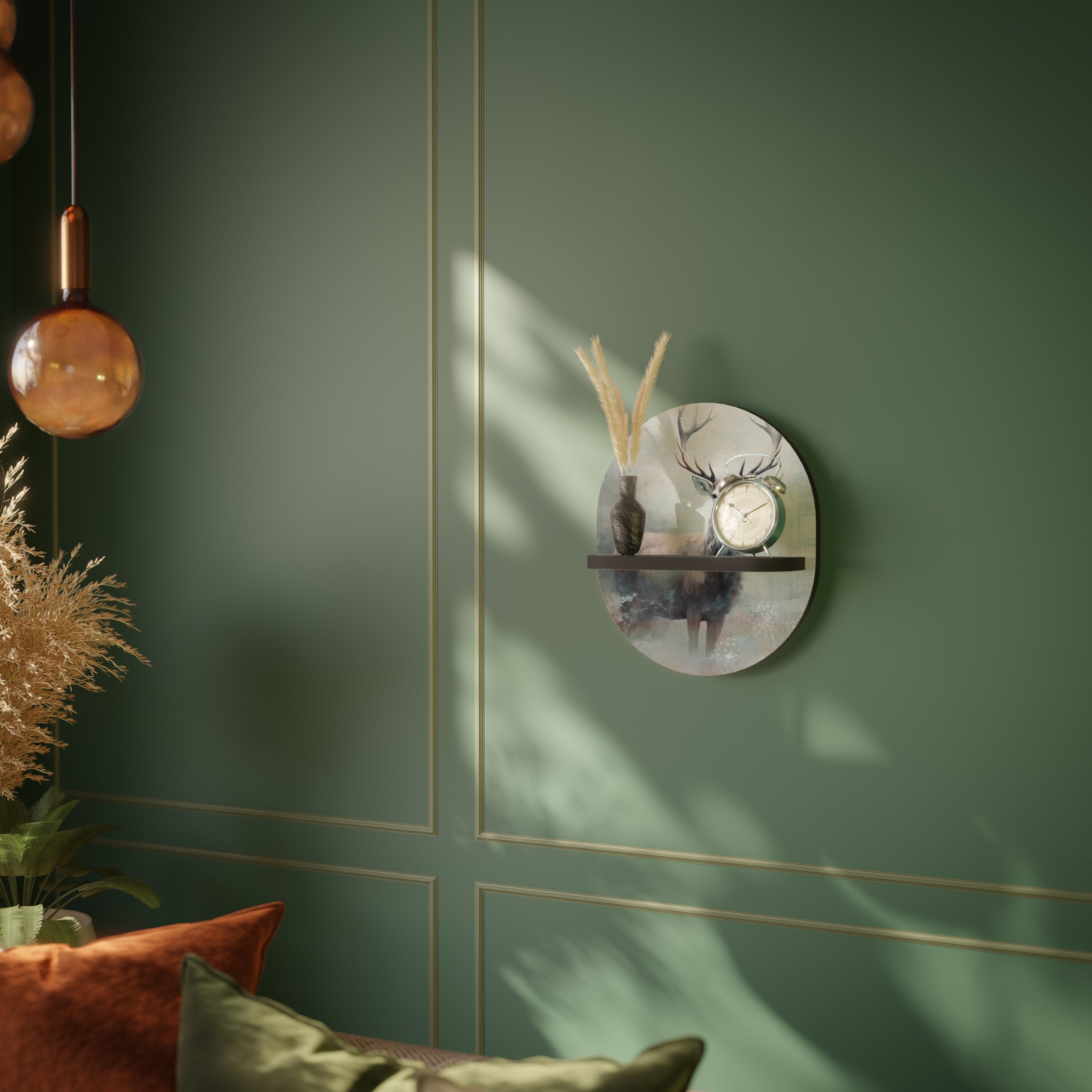 Étagère d'art ovale FOREST KING en finition noire