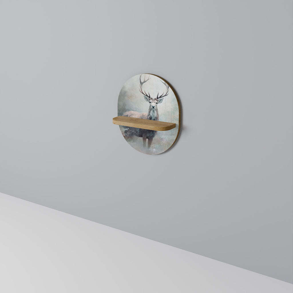 Étagère d'art ovale FOREST KING effet chêne