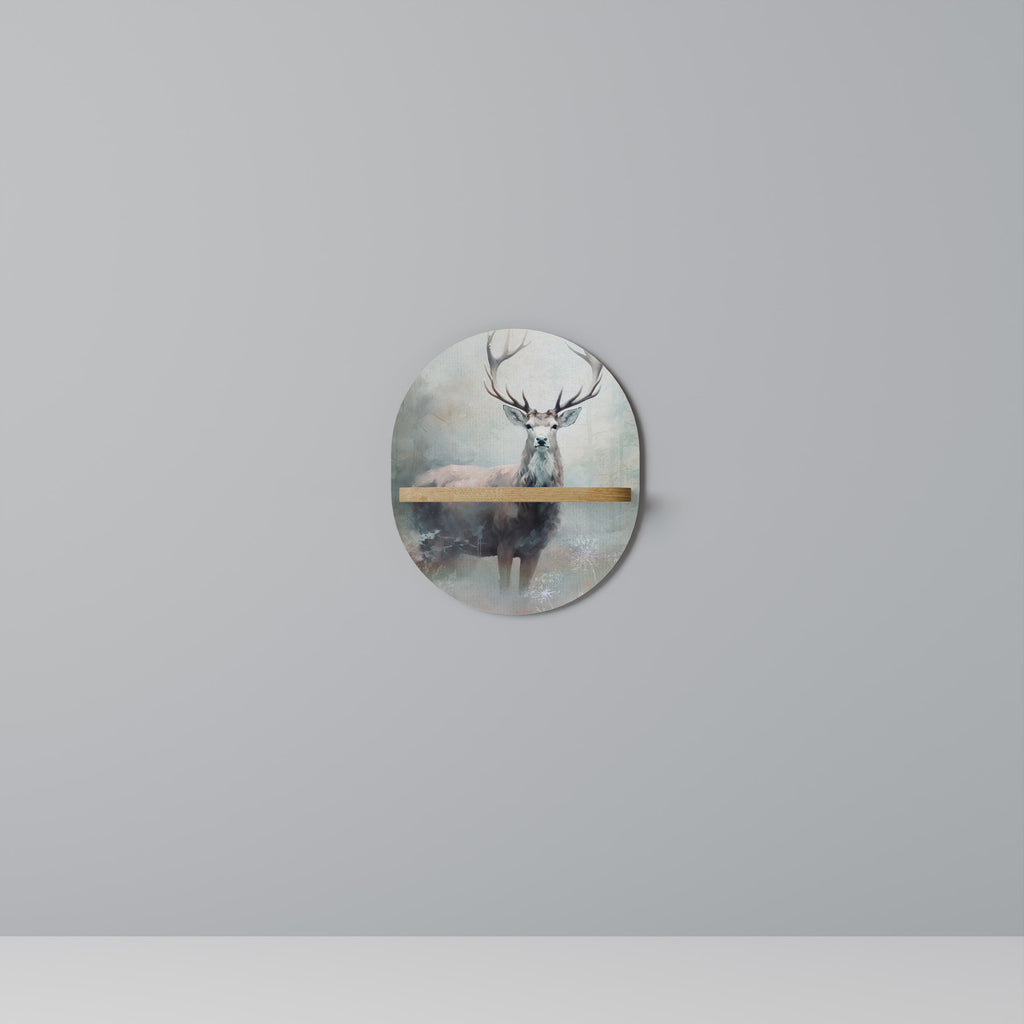 Étagère d'art ovale FOREST KING effet chêne