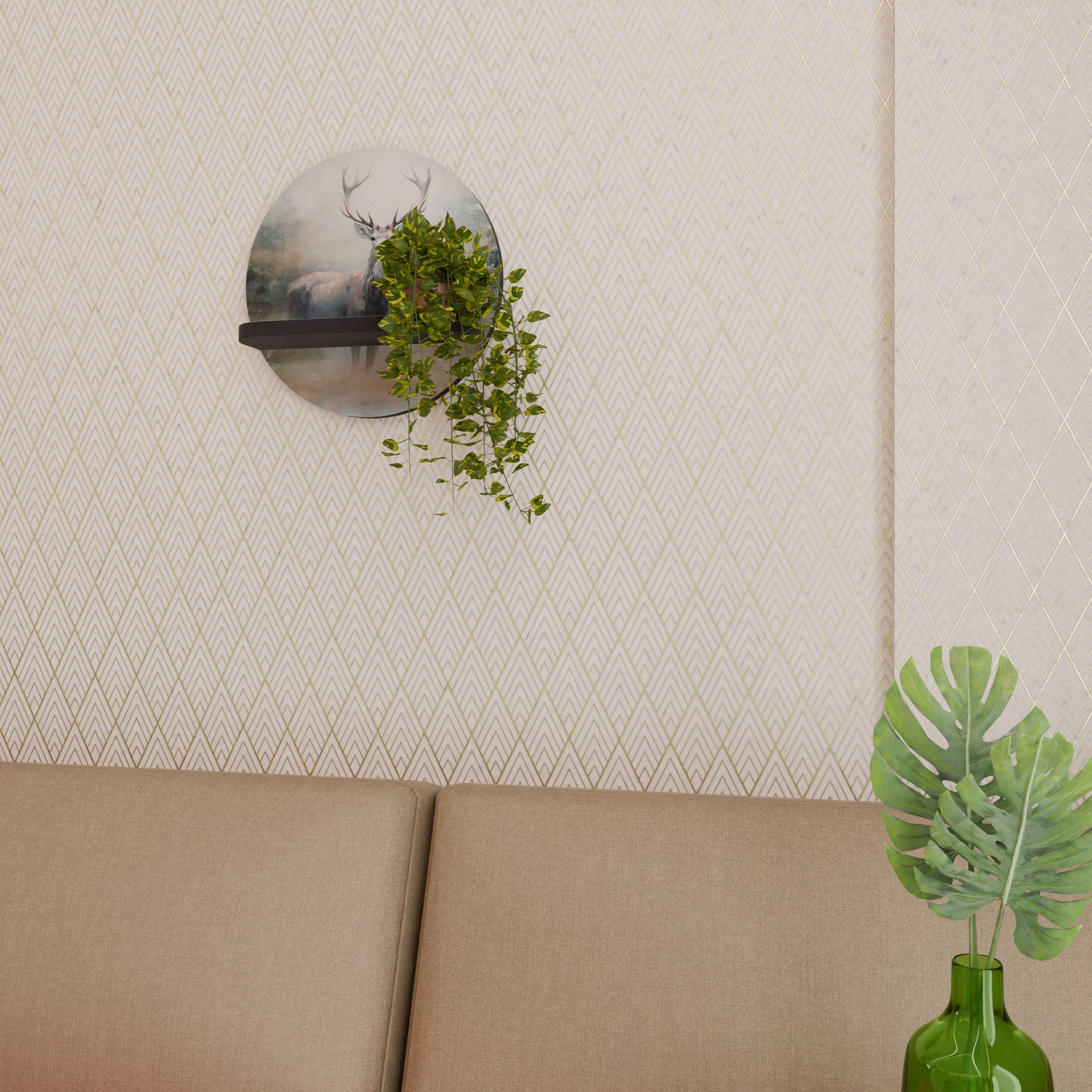 Étagère ronde FOREST KING en finition noire