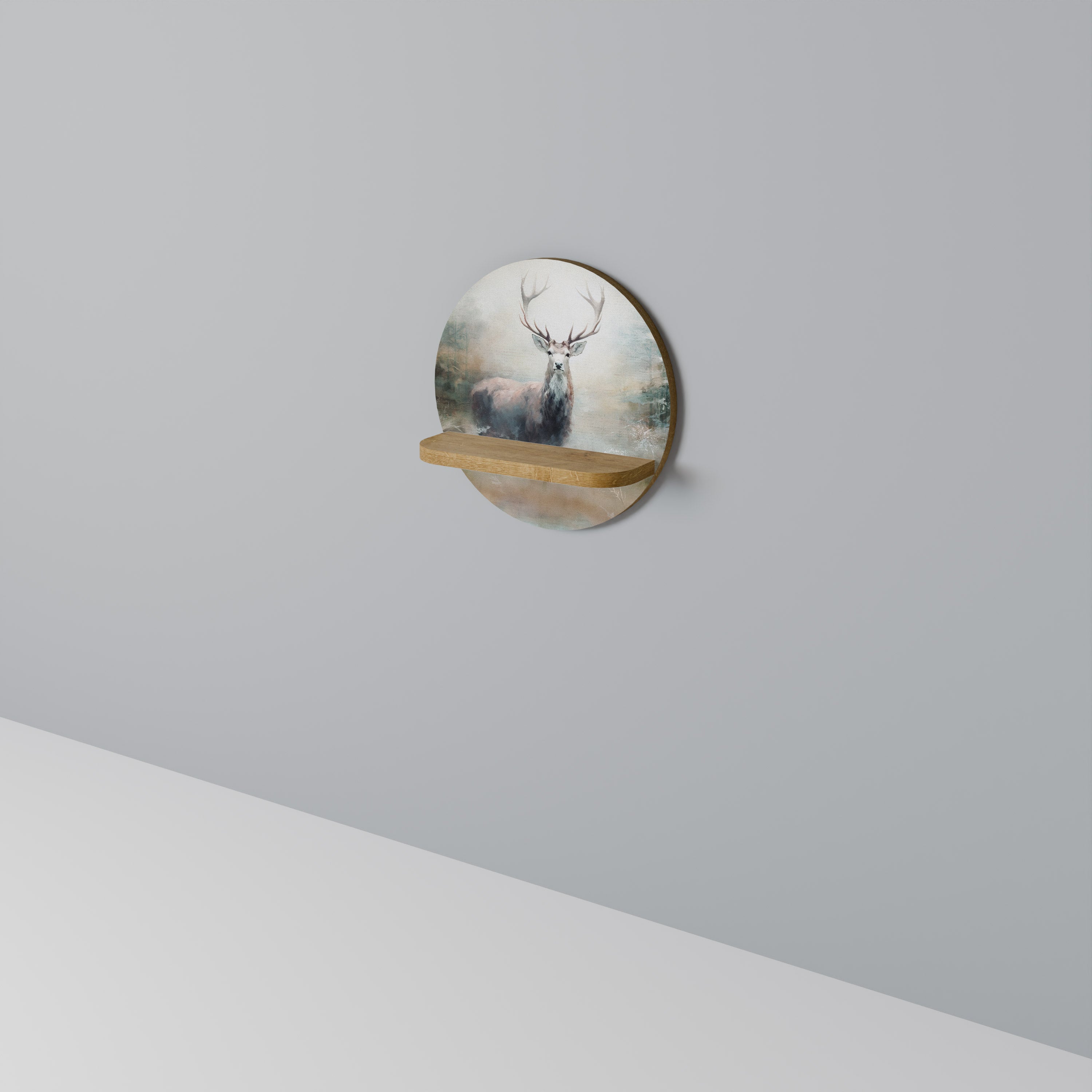 Étagère ronde FOREST KING effet chêne