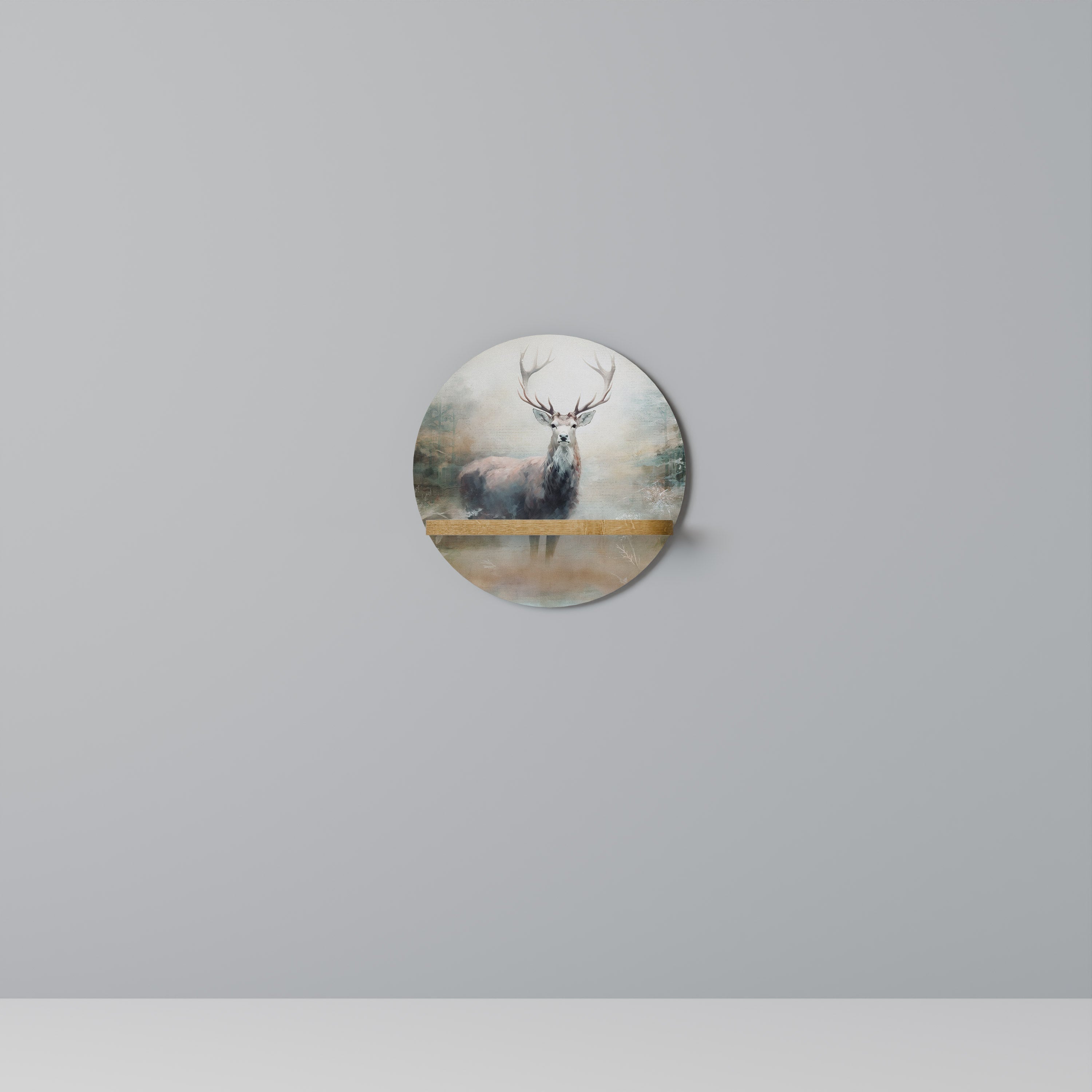 Étagère ronde FOREST KING effet chêne