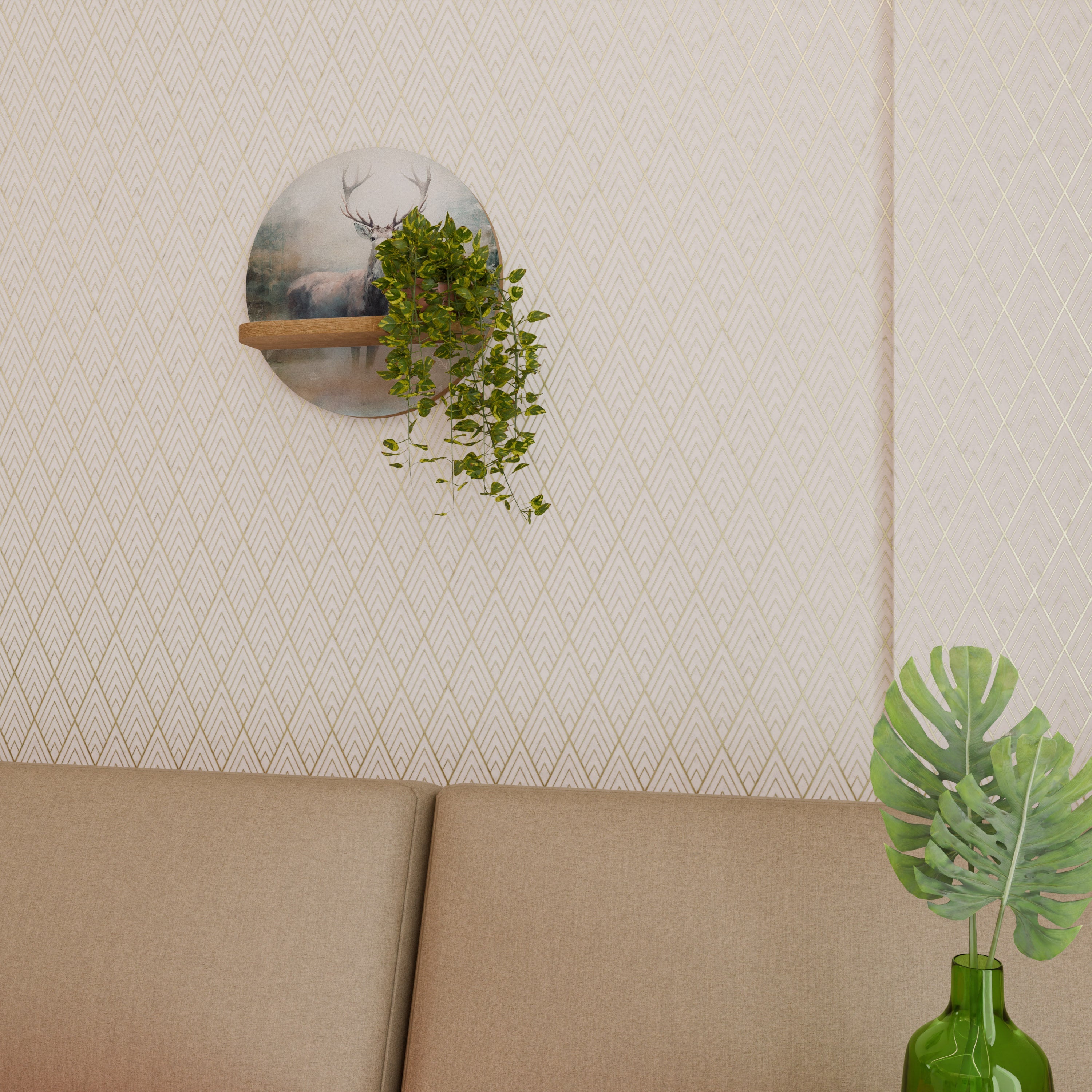 Étagère ronde FOREST KING effet chêne