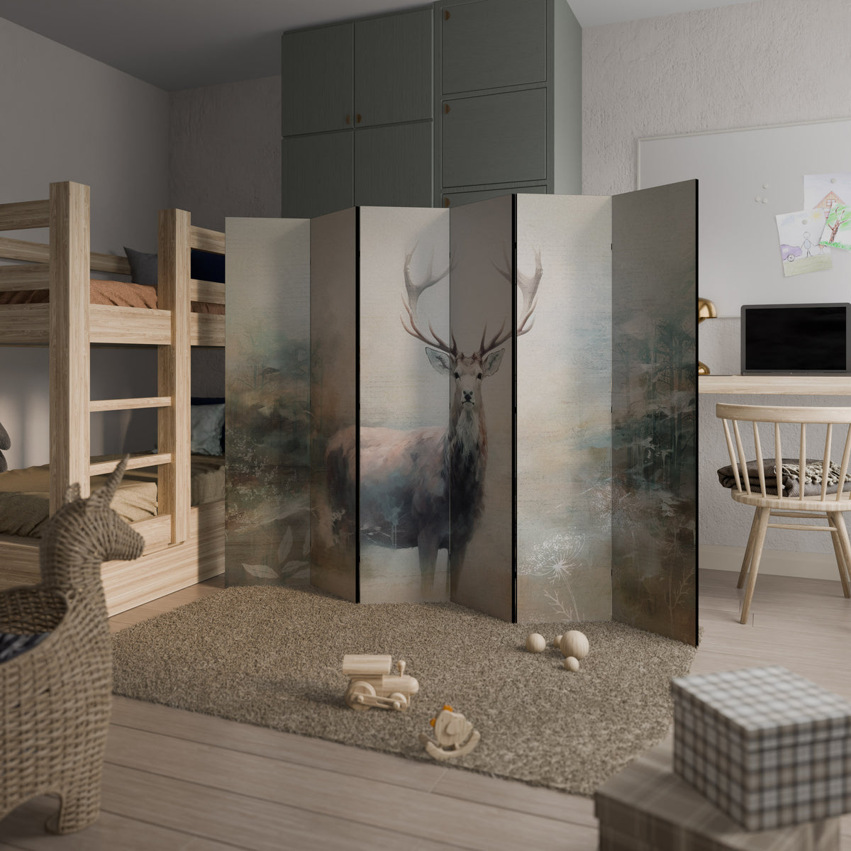 FOREST KING 6-Panel Room Divider