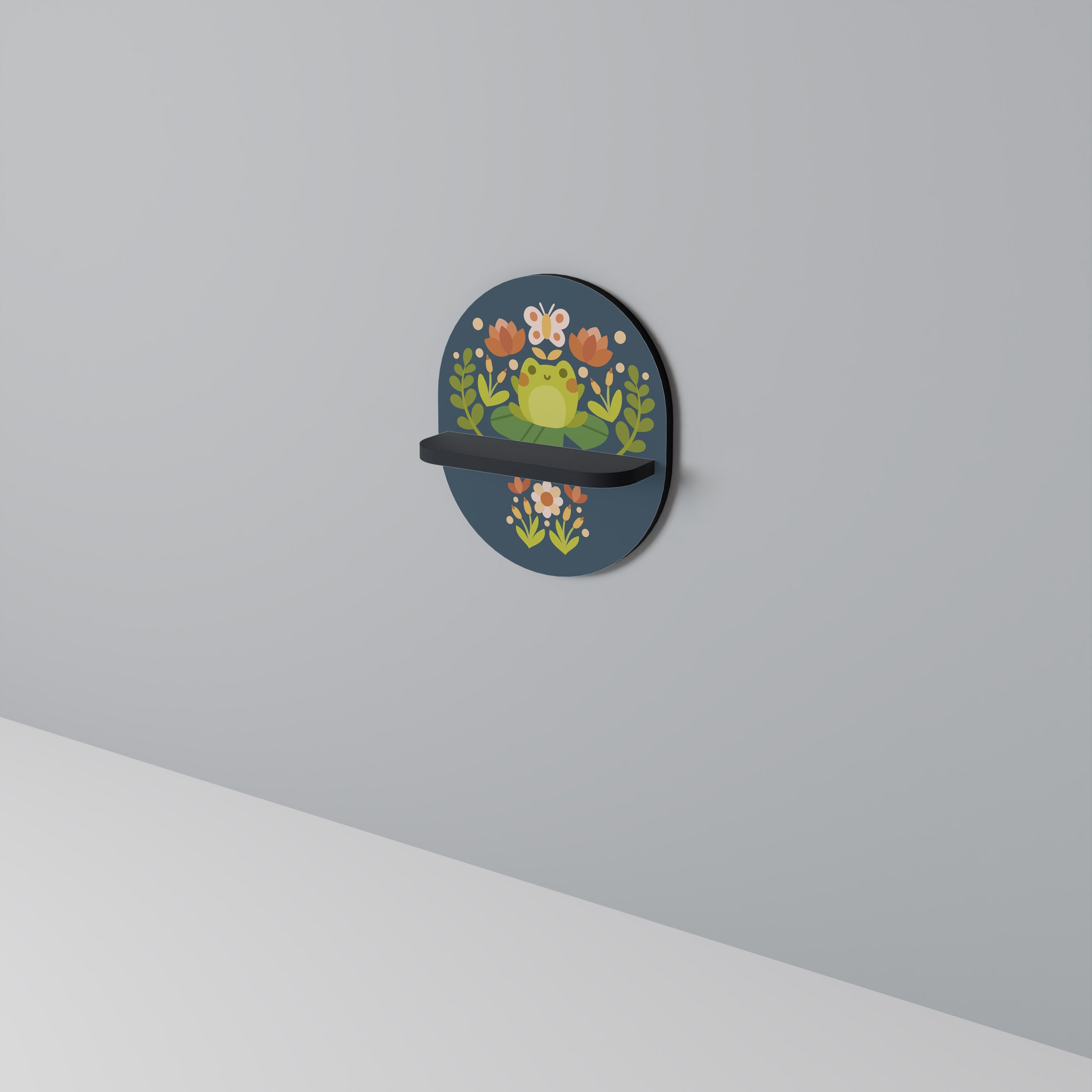 Étagère ovale MEADOW IDYLL en finition noire