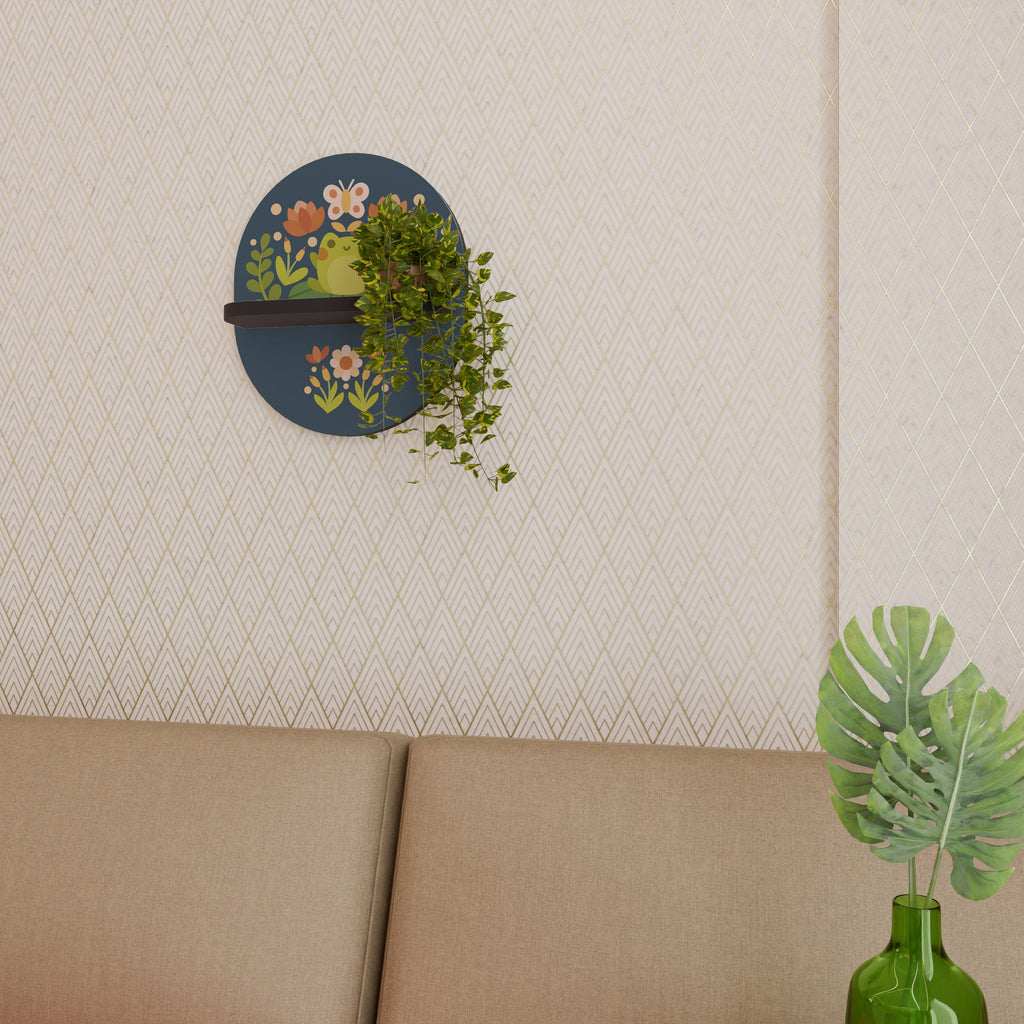 Étagère ovale MEADOW IDYLL en finition noire