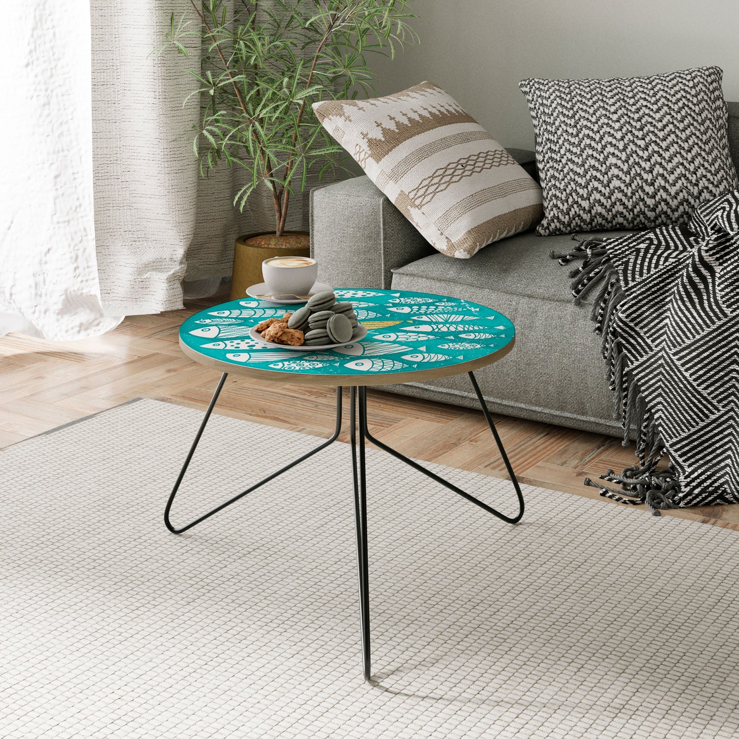 FISHY FOLK ART Coffee Table