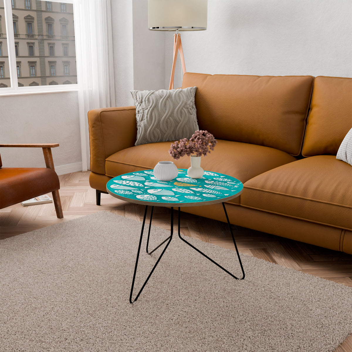 FISHY FOLK ART Coffee Table