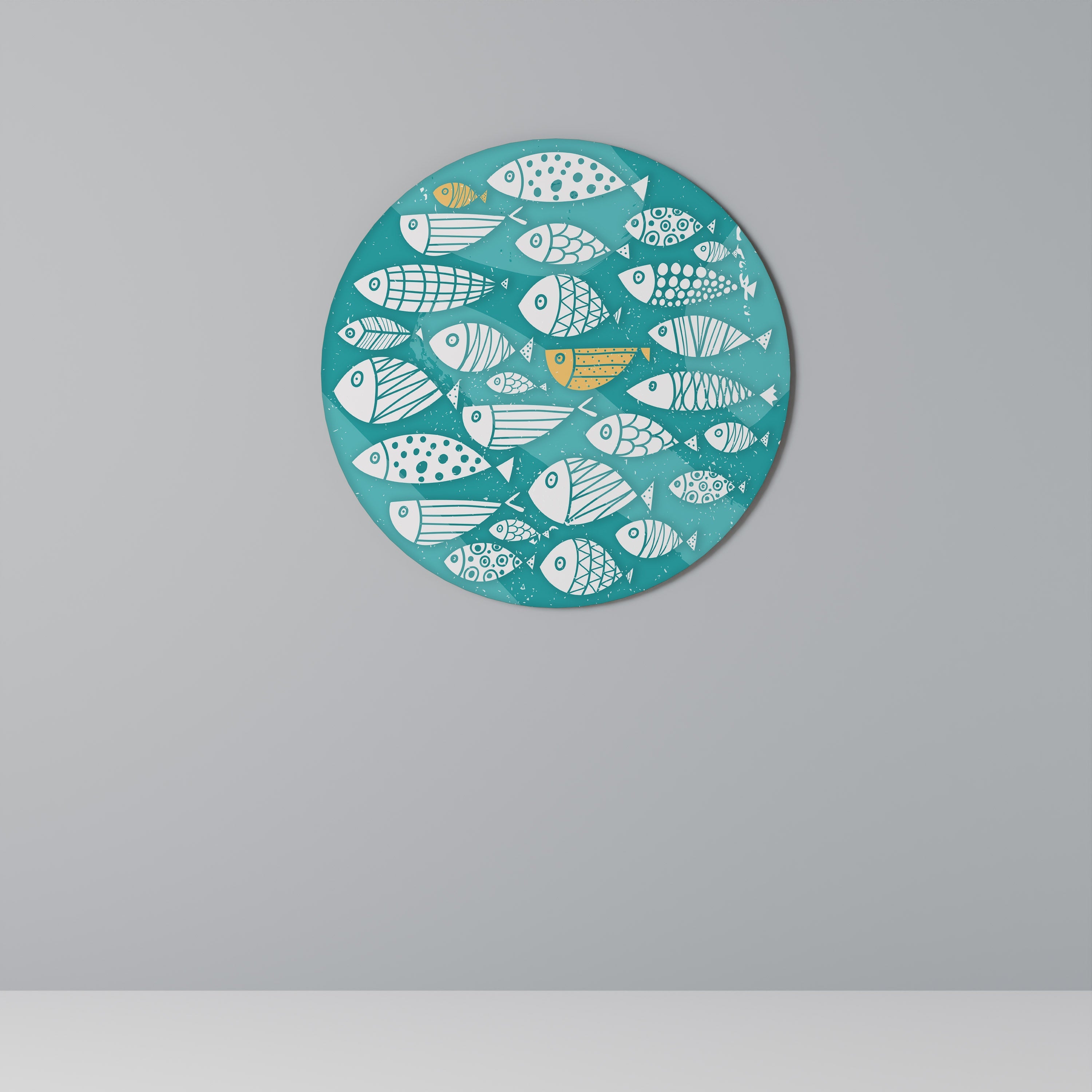 Art populaire de poisson Art mural rond