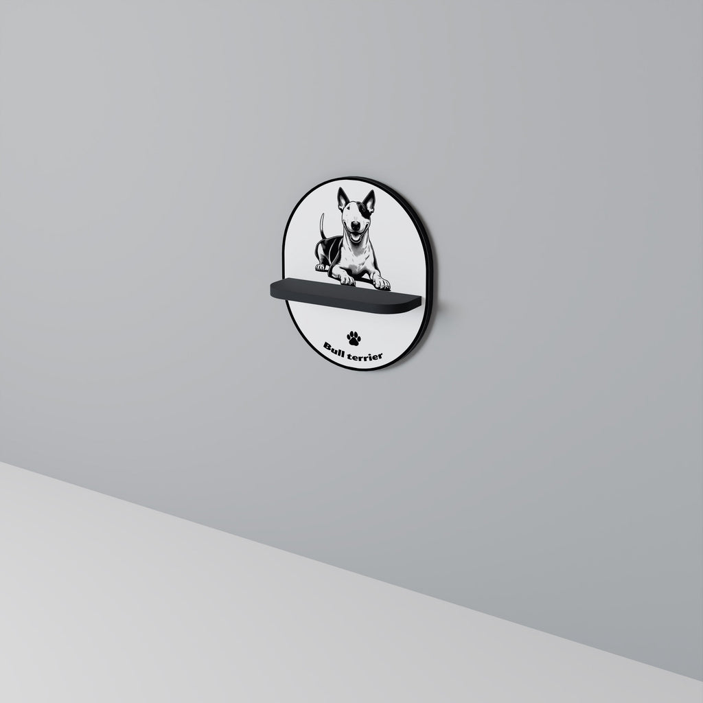 Étagère d'art ovale BULL TERRIER en finition noire