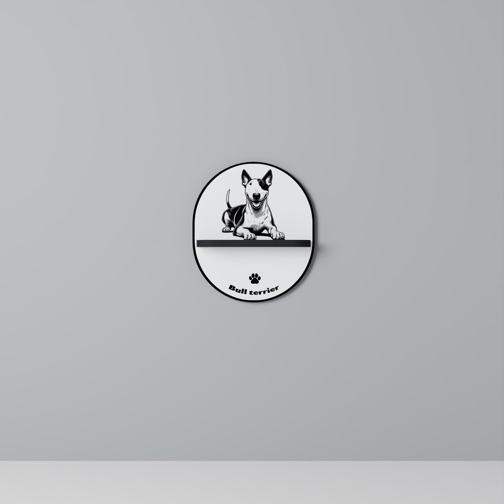 Étagère d'art ovale BULL TERRIER en finition noire